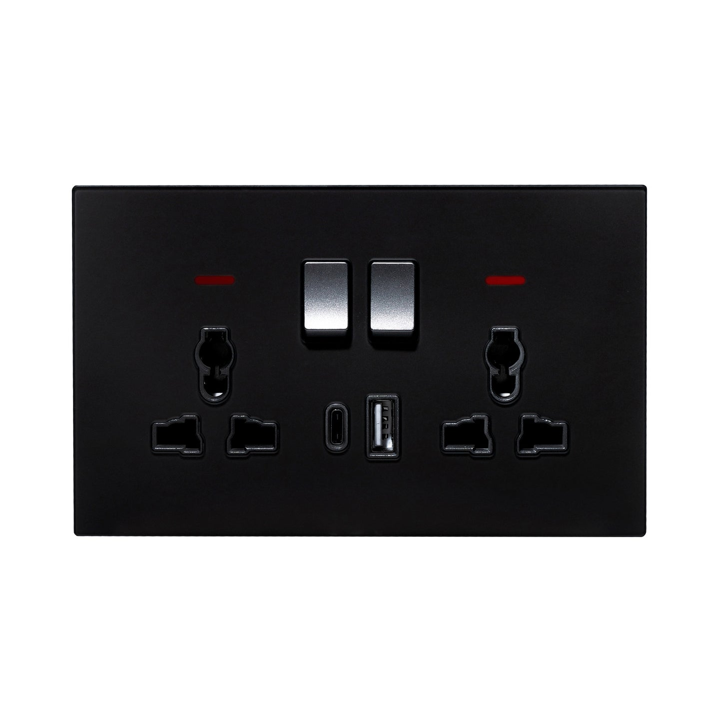 Double MF Socket 13A – USB + Type-C (5V 2.1A) – Ultra Thin Acrylic Glass