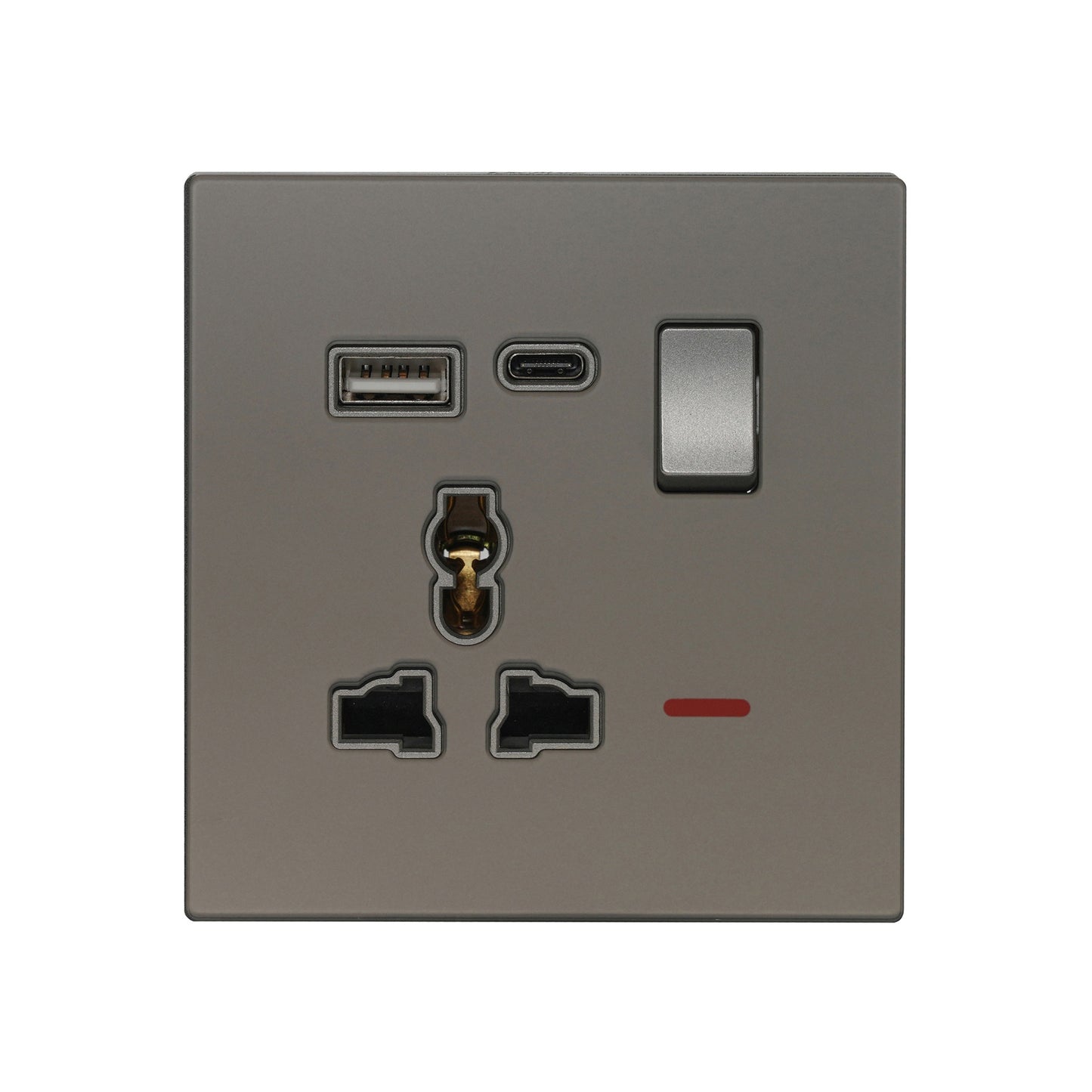 Single MF Socket 13A USB + Type-C (5V 2.1A) – Ultra Thin Acrylic Glass