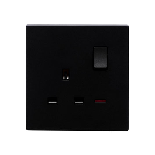 Single UK Socket 13A – Ultra Thin Plastic