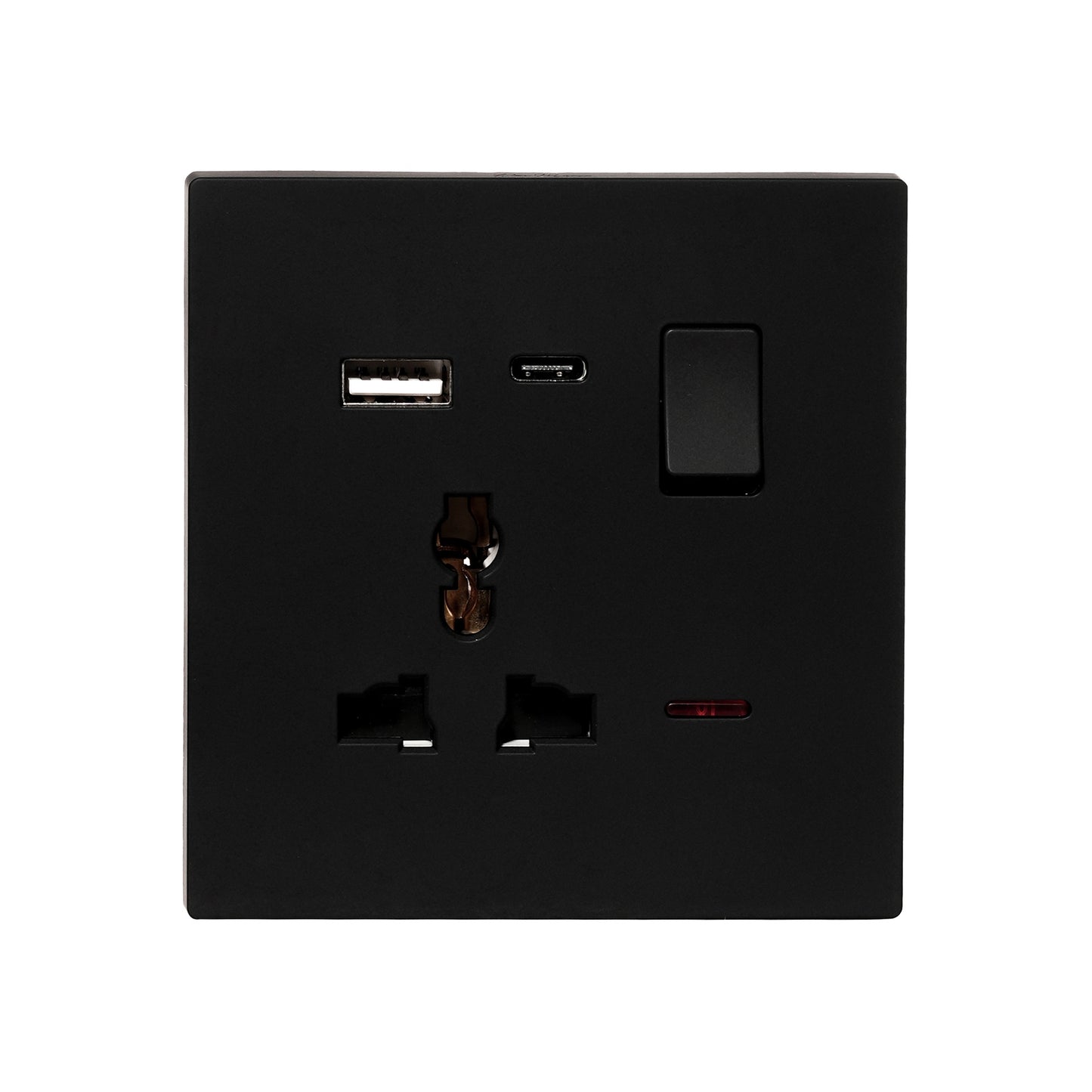 Single MF Socket 13A USB + Type-C (5V 2.1A) – Ultra Thin Plastic