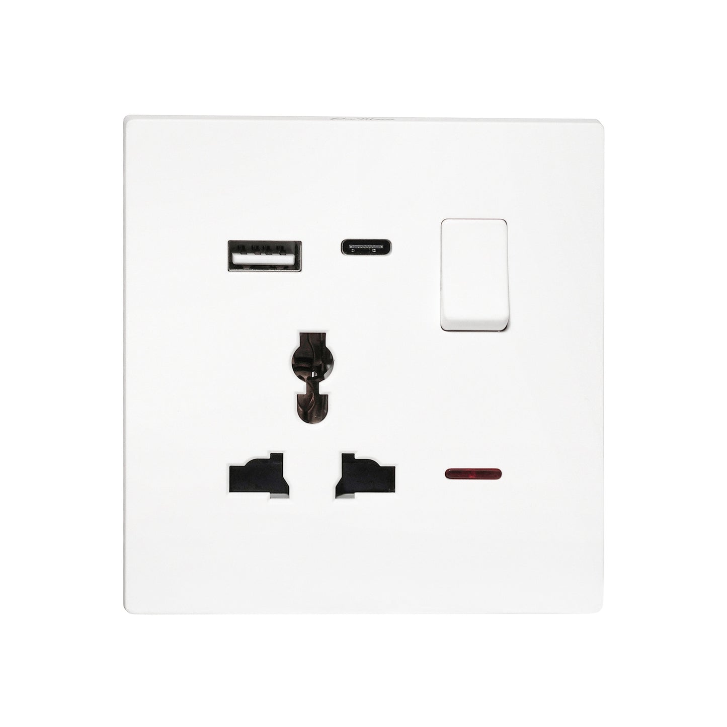 Single MF Socket 13A USB + Type-C (5V 2.1A) – Ultra Thin Plastic