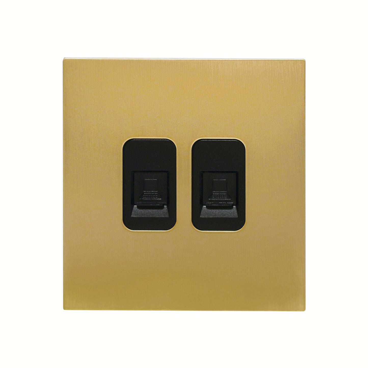 Double Computer Socket – (RJ45/CAT6) – Stainless Steel