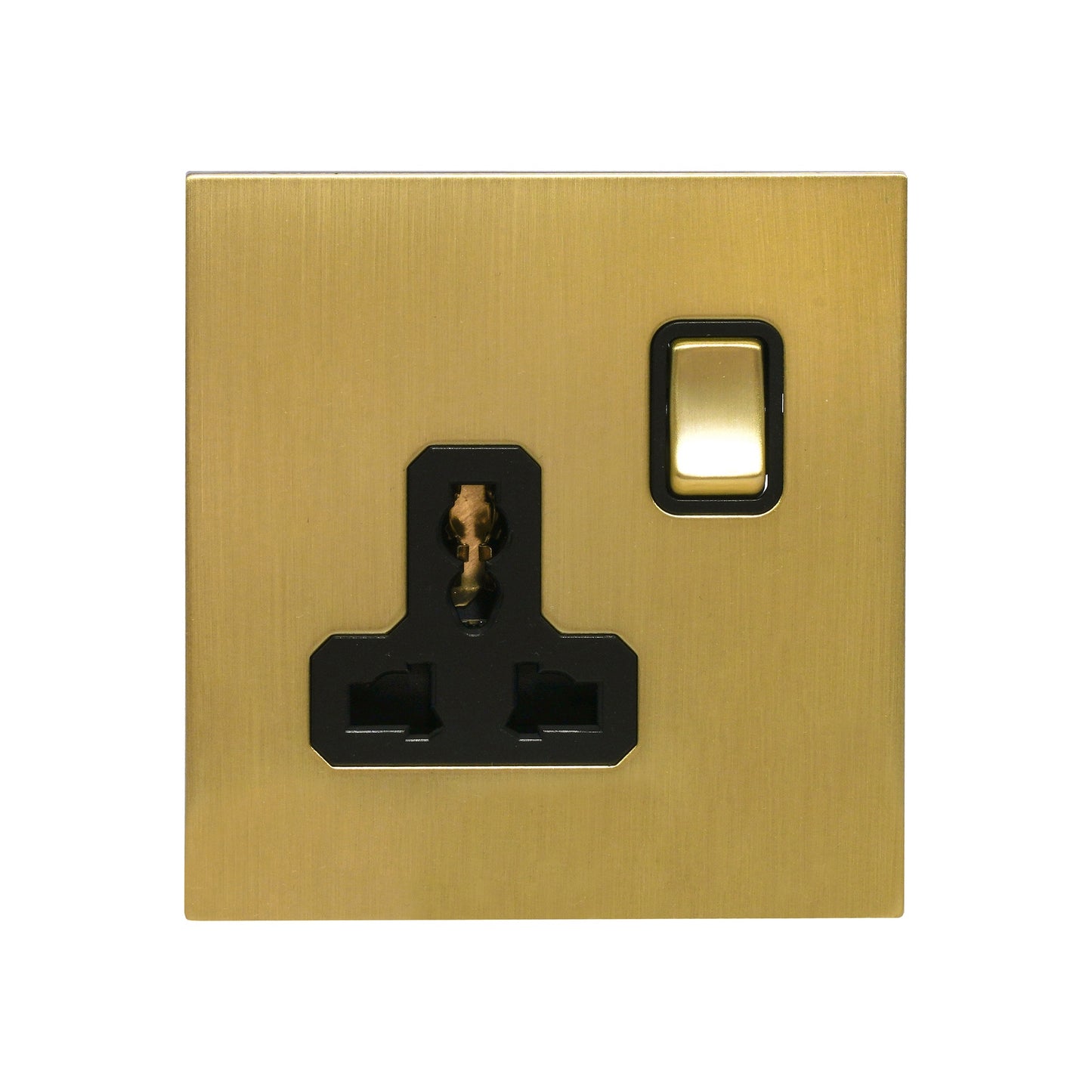 Single MF Socket 13A – On/Off – Stainless Steel