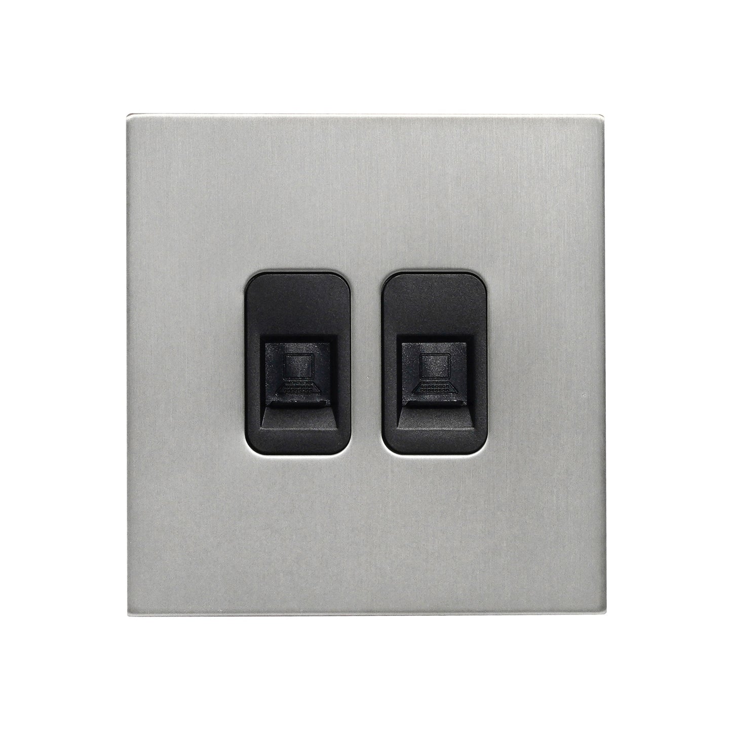 Double Computer Socket – (RJ45/CAT6) – Stainless Steel