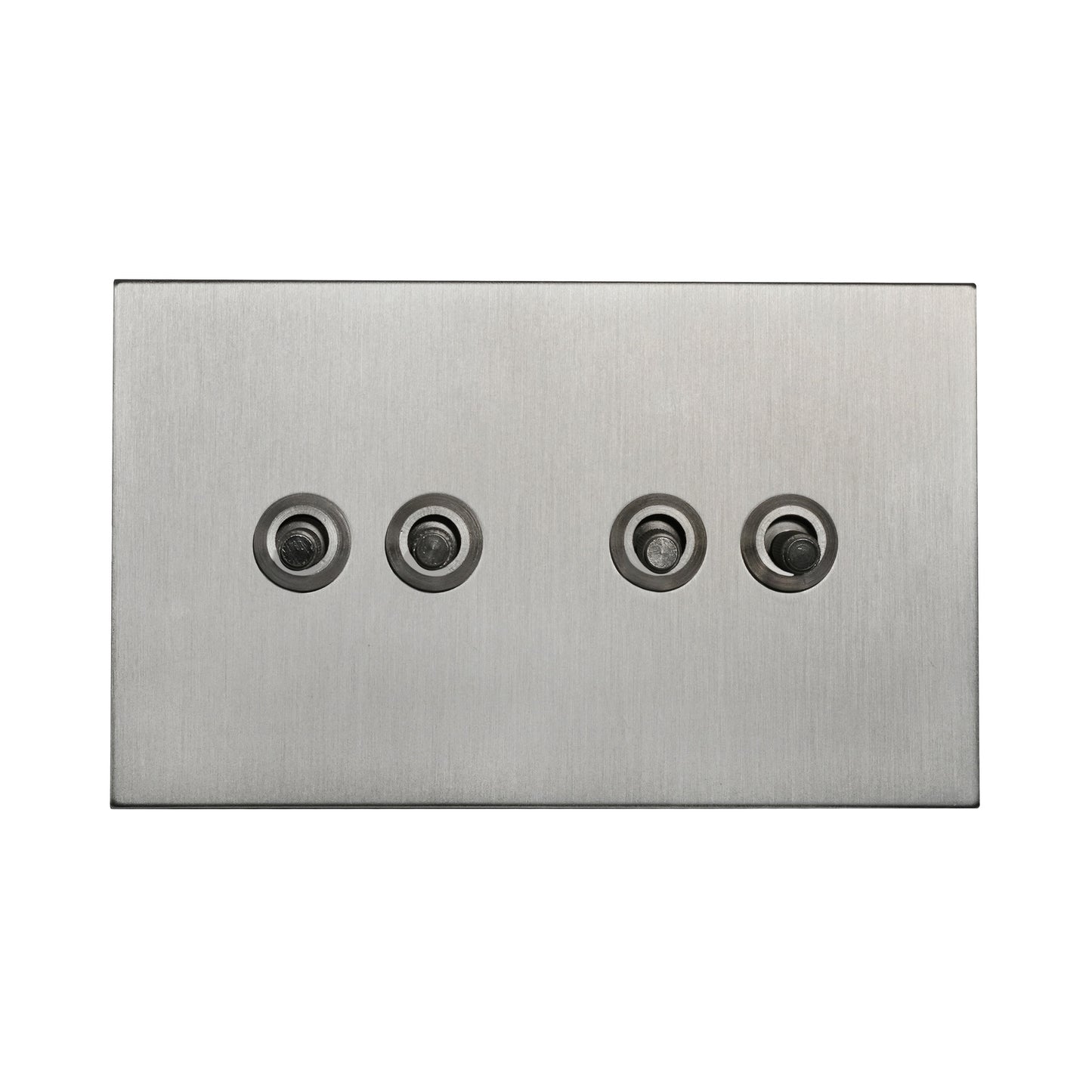 4 Gang 2 Way Switch (148) – Knurled Toggle – Stainless Steel / Copper