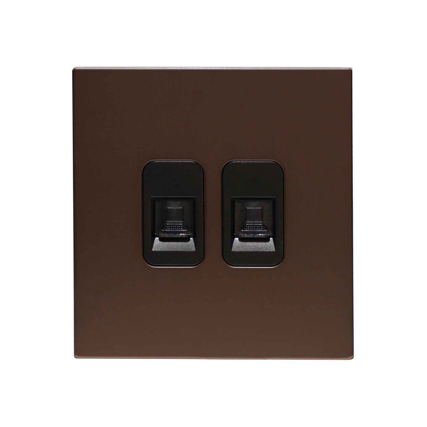 Double Computer Socket – (RJ45/CAT6) – Stainless Steel