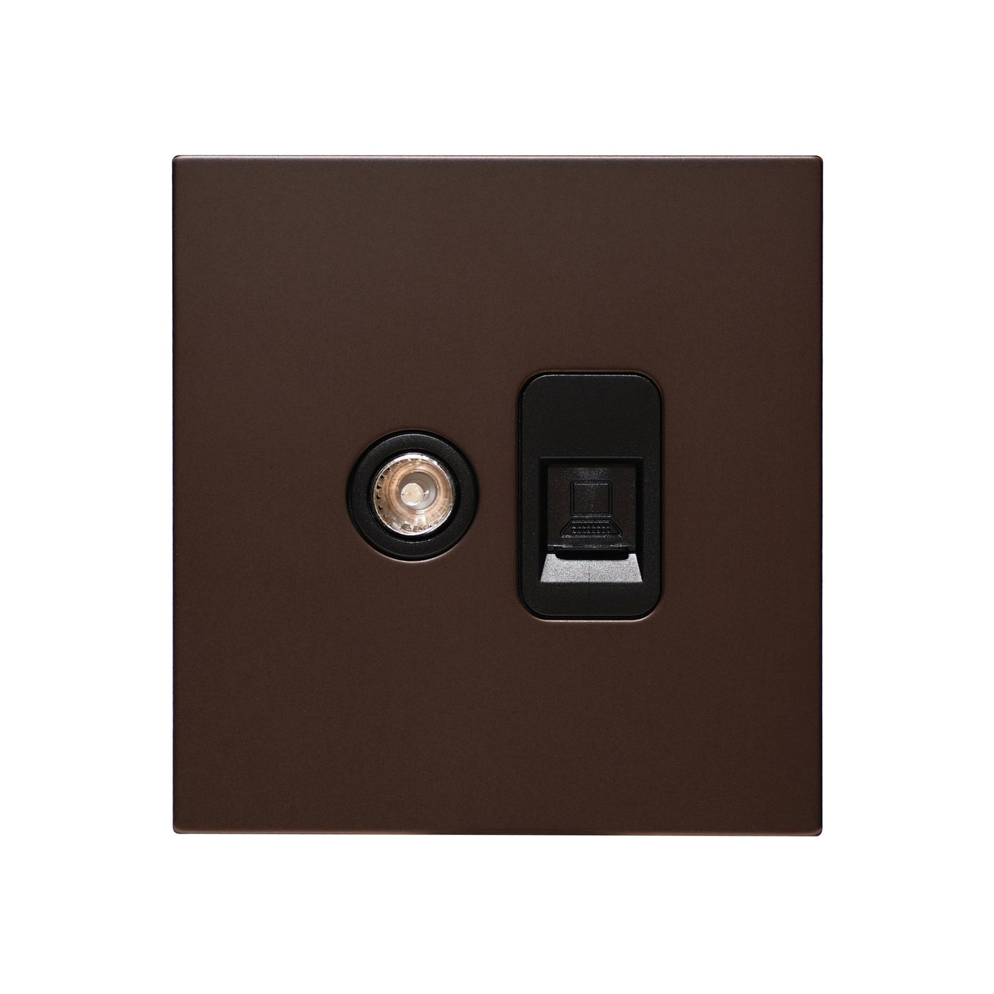 TV + Computer Socket – Stainless Steel