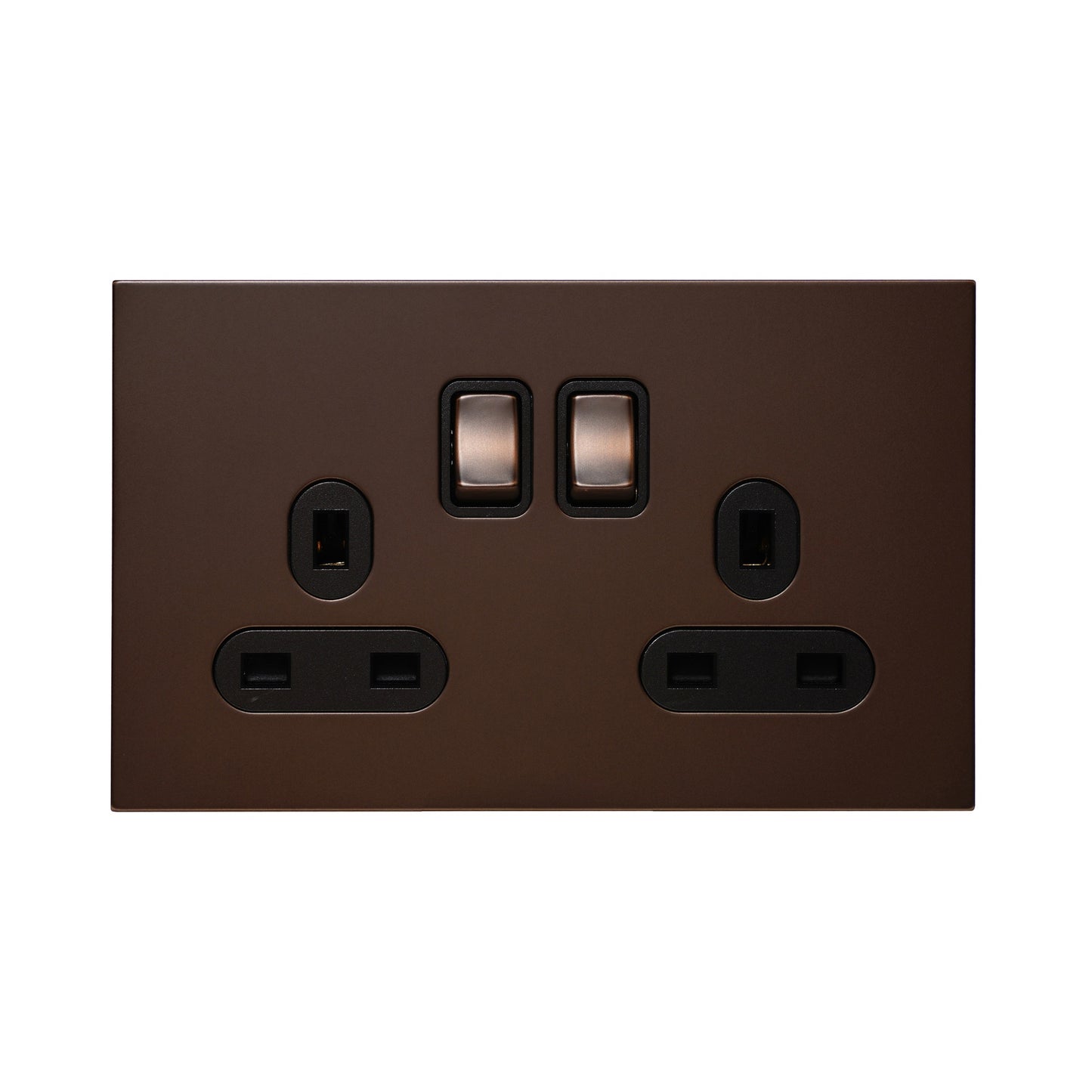 Double UK Socket 13A – On/Off – Stainless Steel
