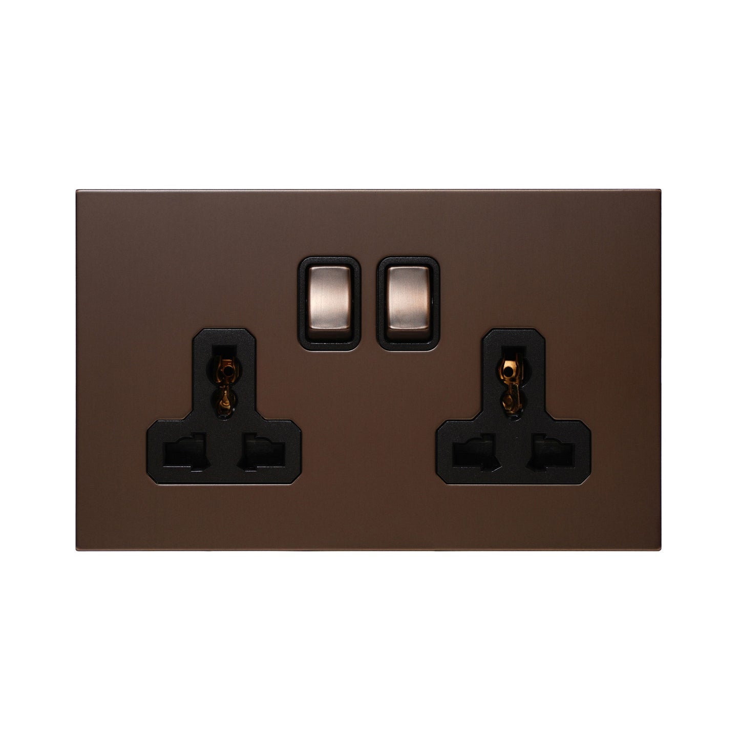 Double MF Socket 13A – On/Off – Stainless Steel