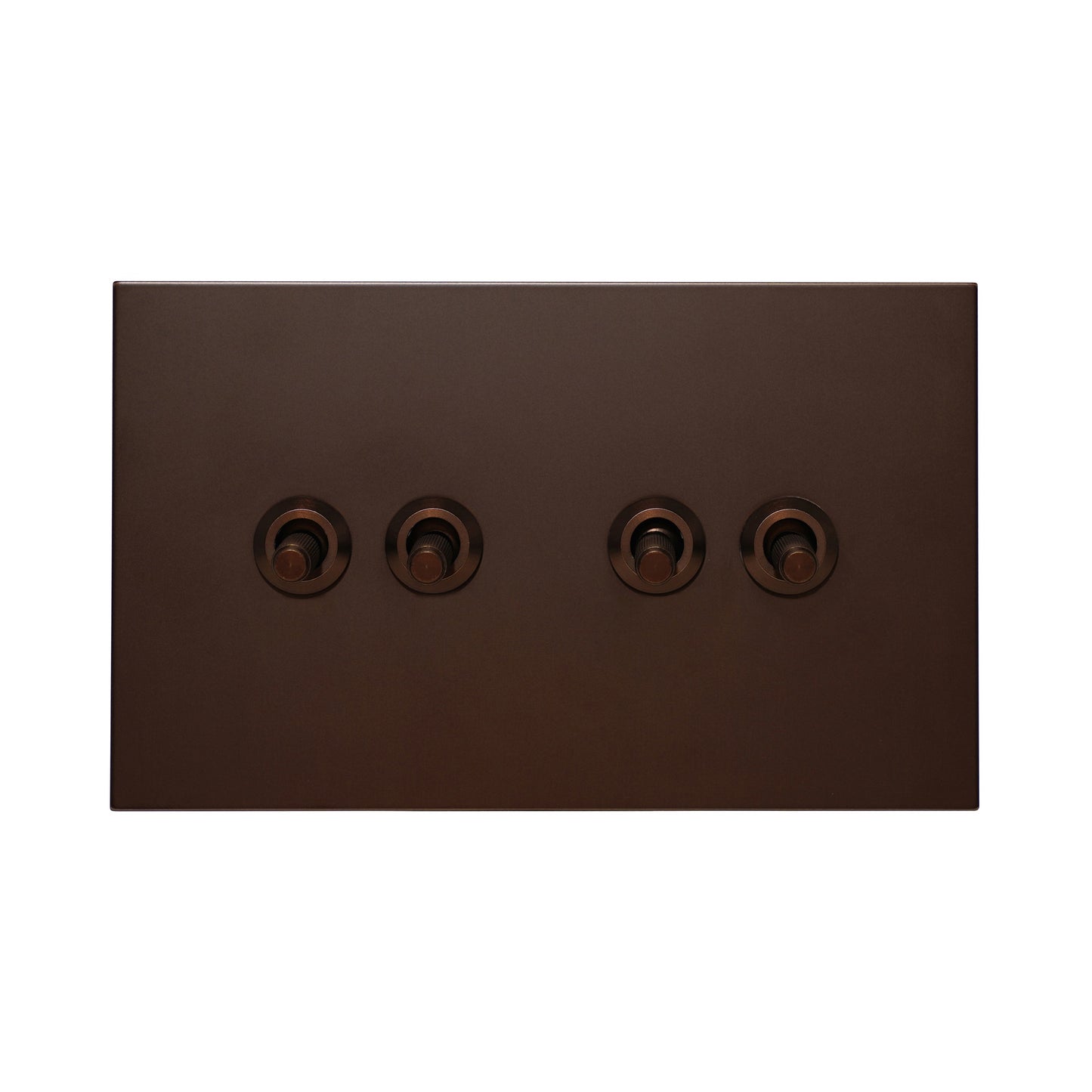 4 Gang 2 Way Switch (148) – Knurled Toggle – Stainless Steel / Copper
