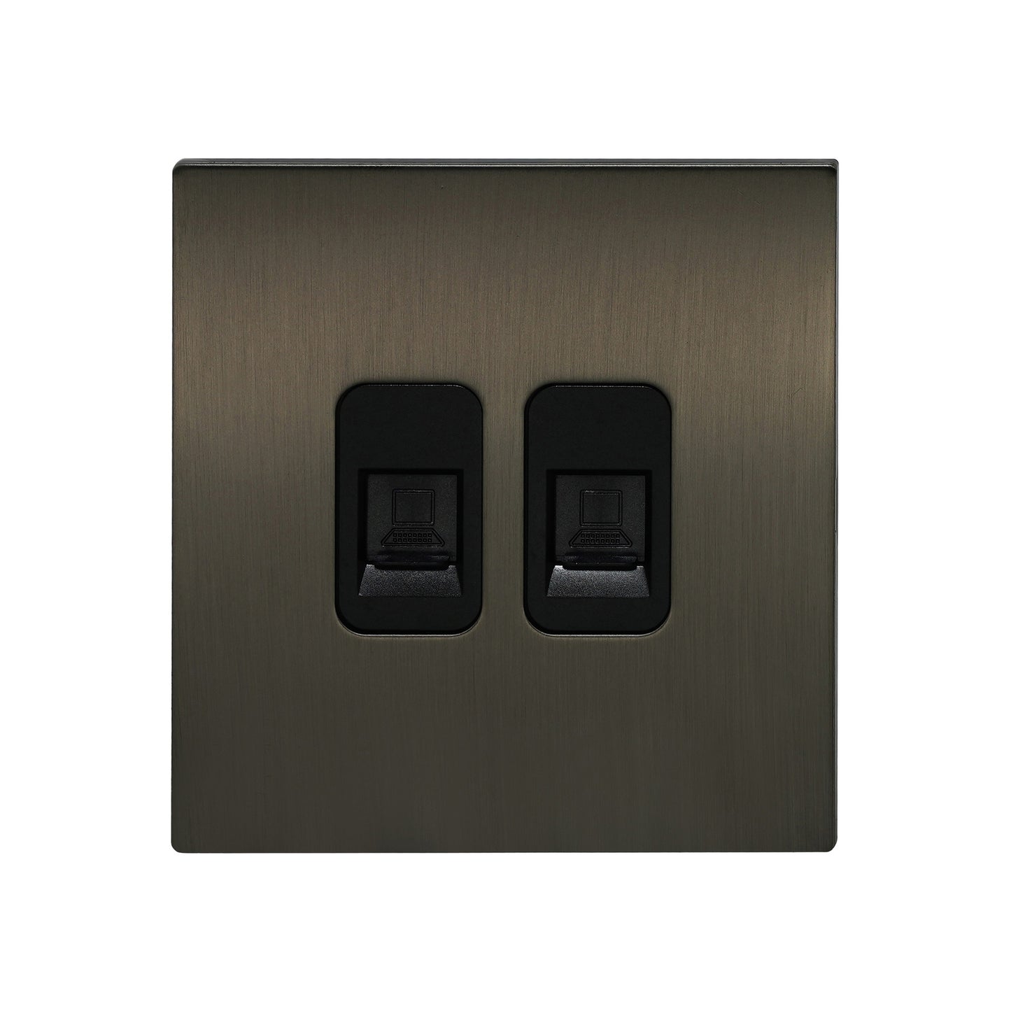 Double Computer Socket – (RJ45/CAT6) – Stainless Steel