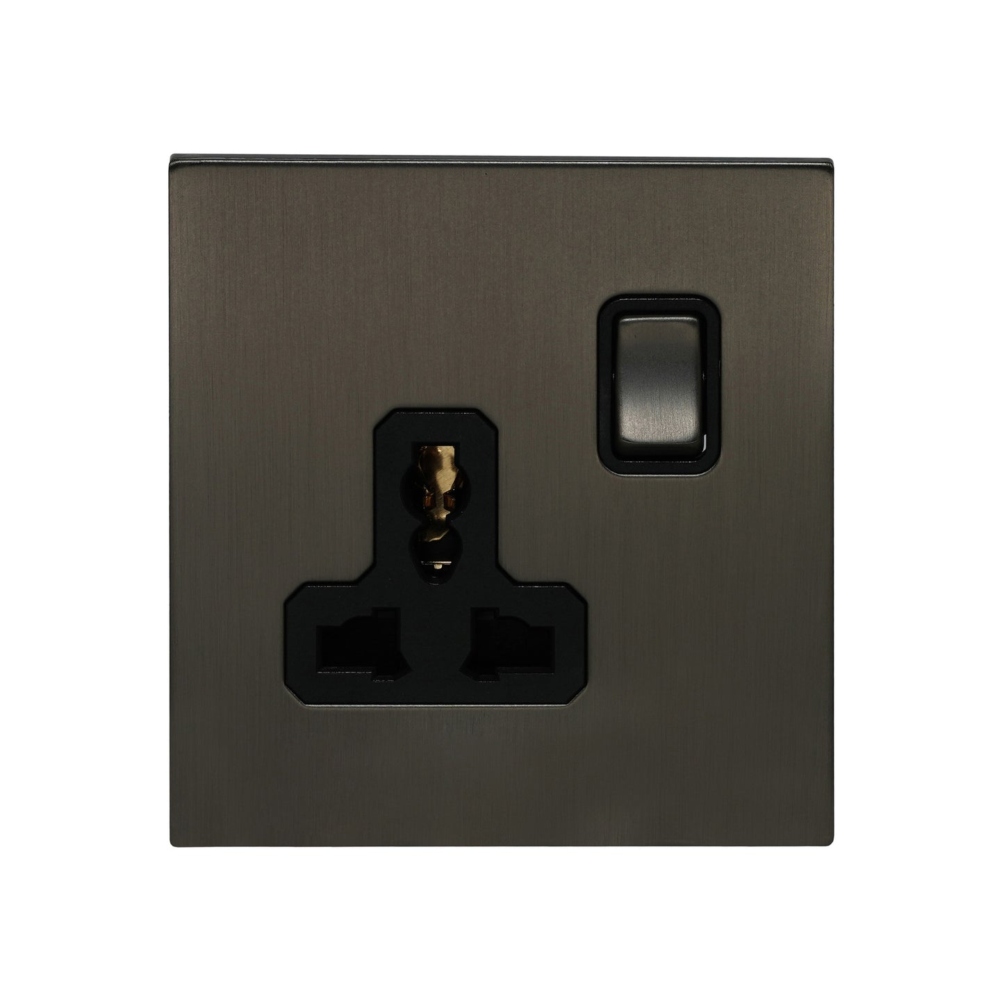 Single MF Socket 13A – On/Off – Stainless Steel