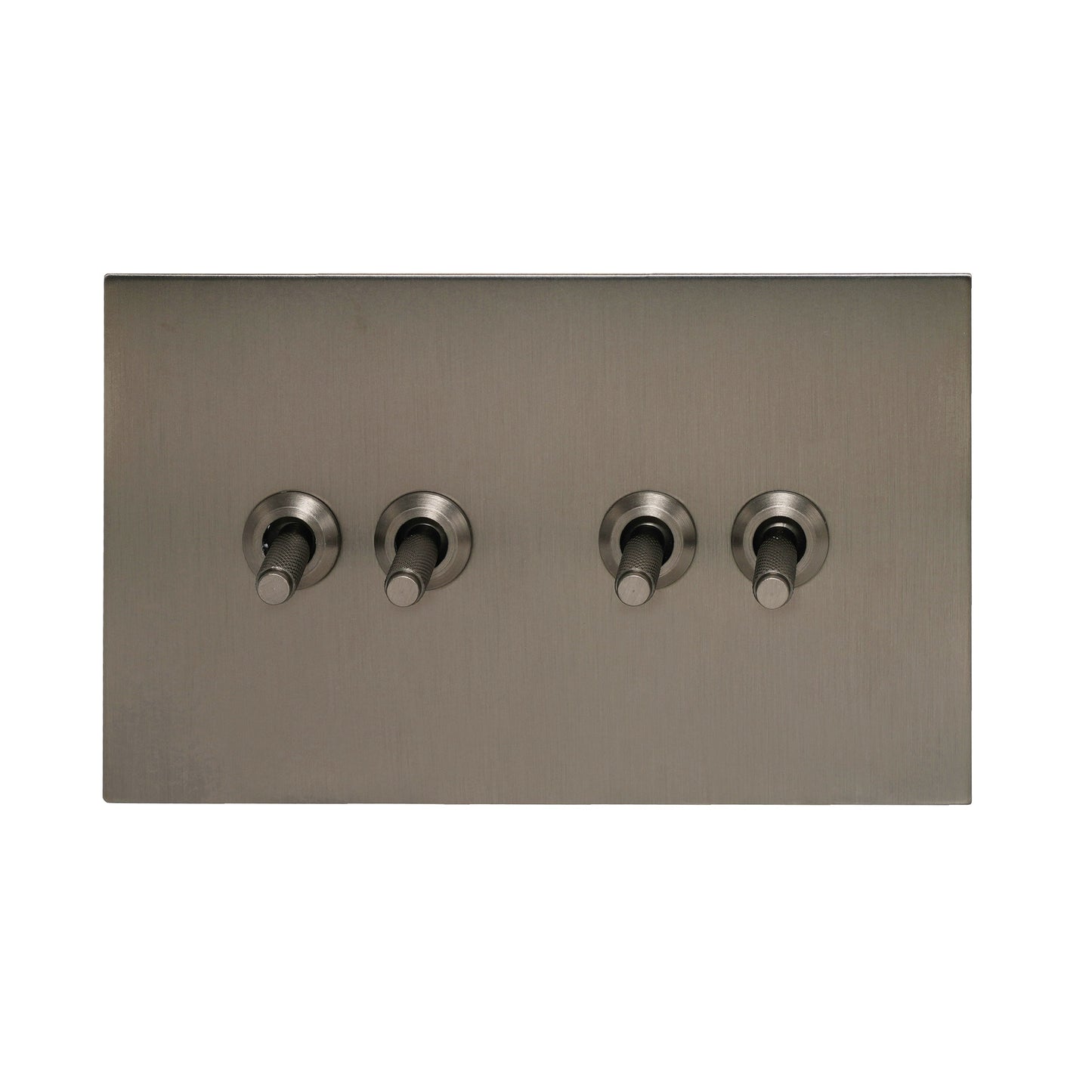 4 Gang 2 Way Switch (148) – Knurled Toggle – Stainless Steel / Copper