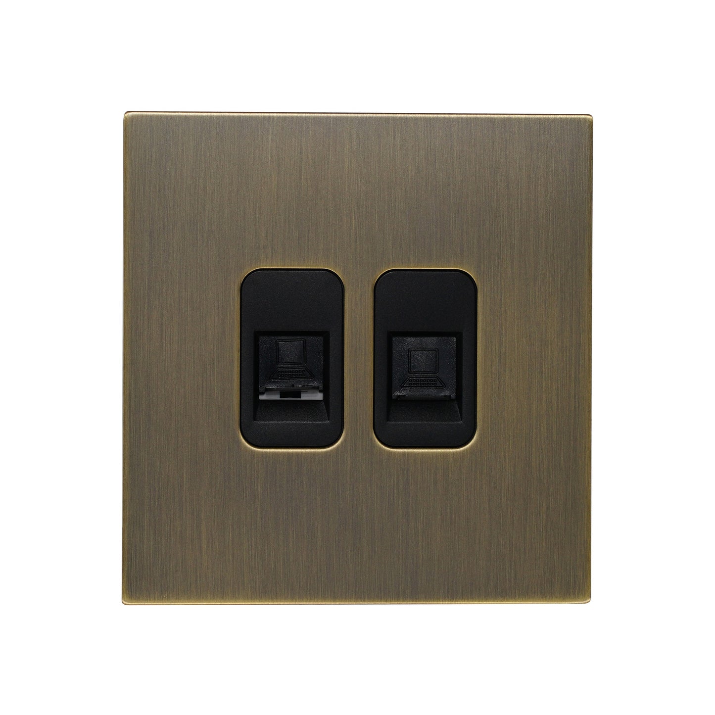 Double Computer Socket – (RJ45/CAT6) – Stainless Steel