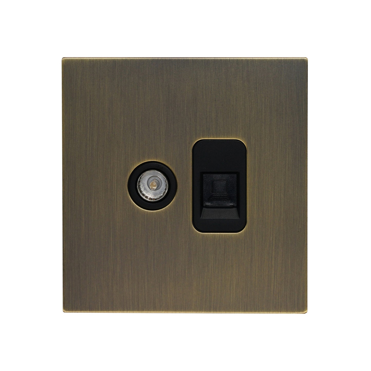 TV + Computer Socket – Stainless Steel