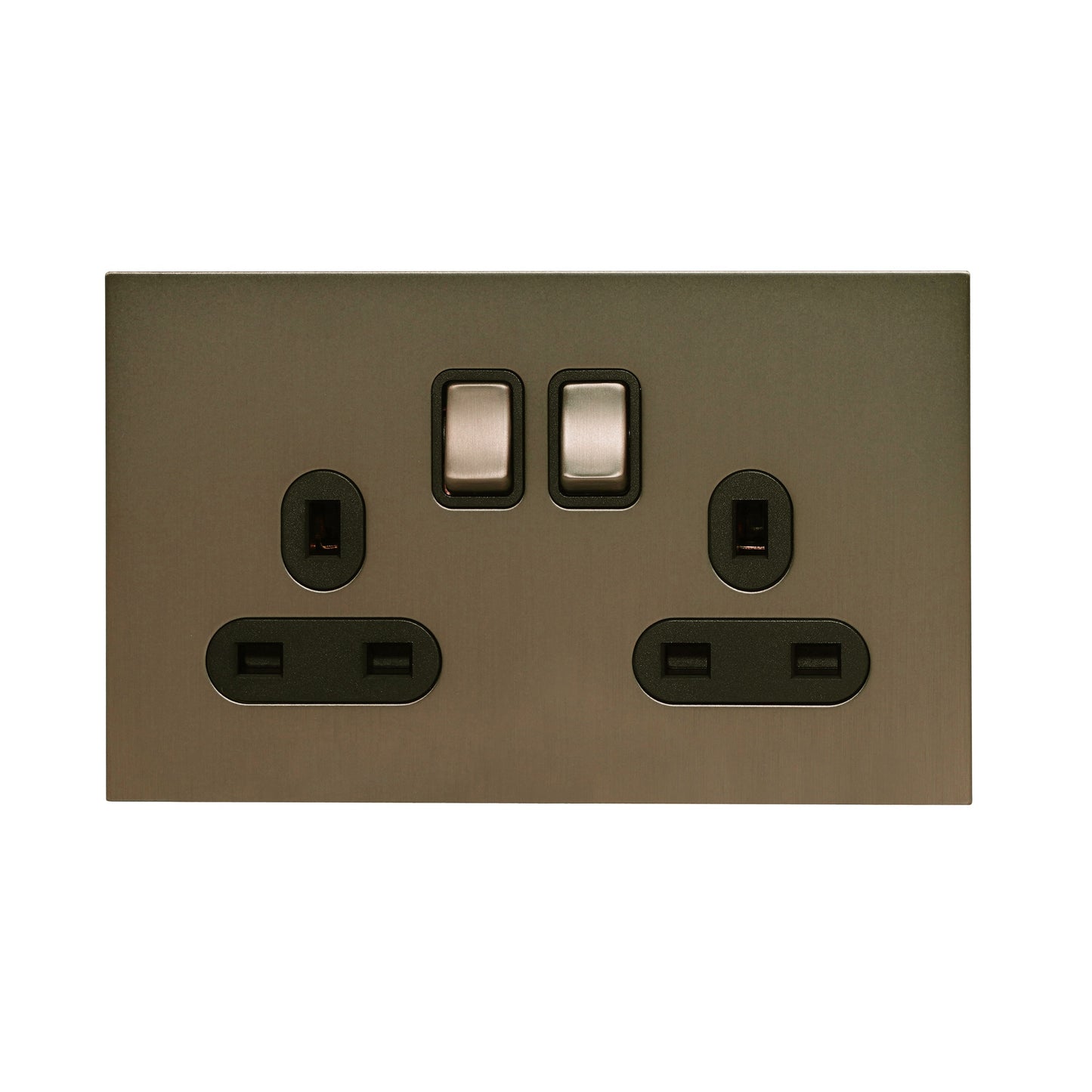 Double UK Socket 13A – On/Off – Stainless Steel