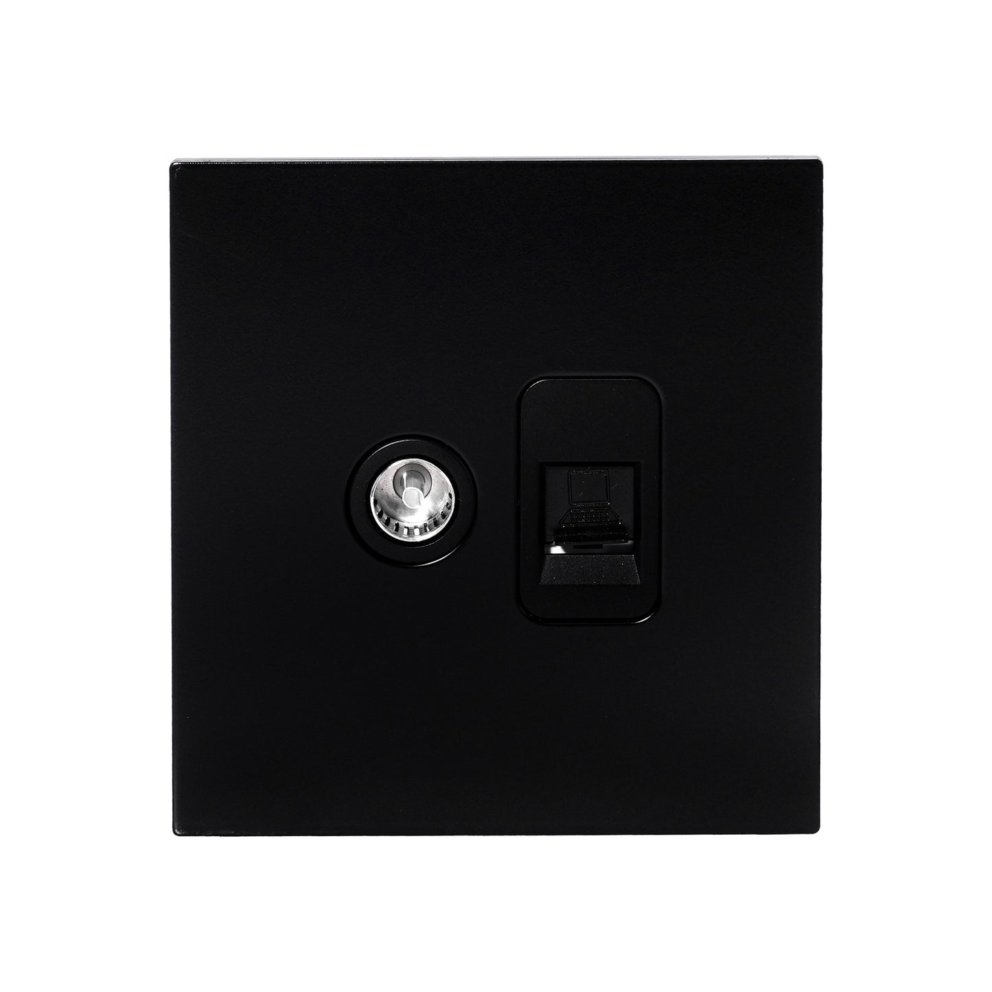 TV + Computer Socket – Stainless Steel