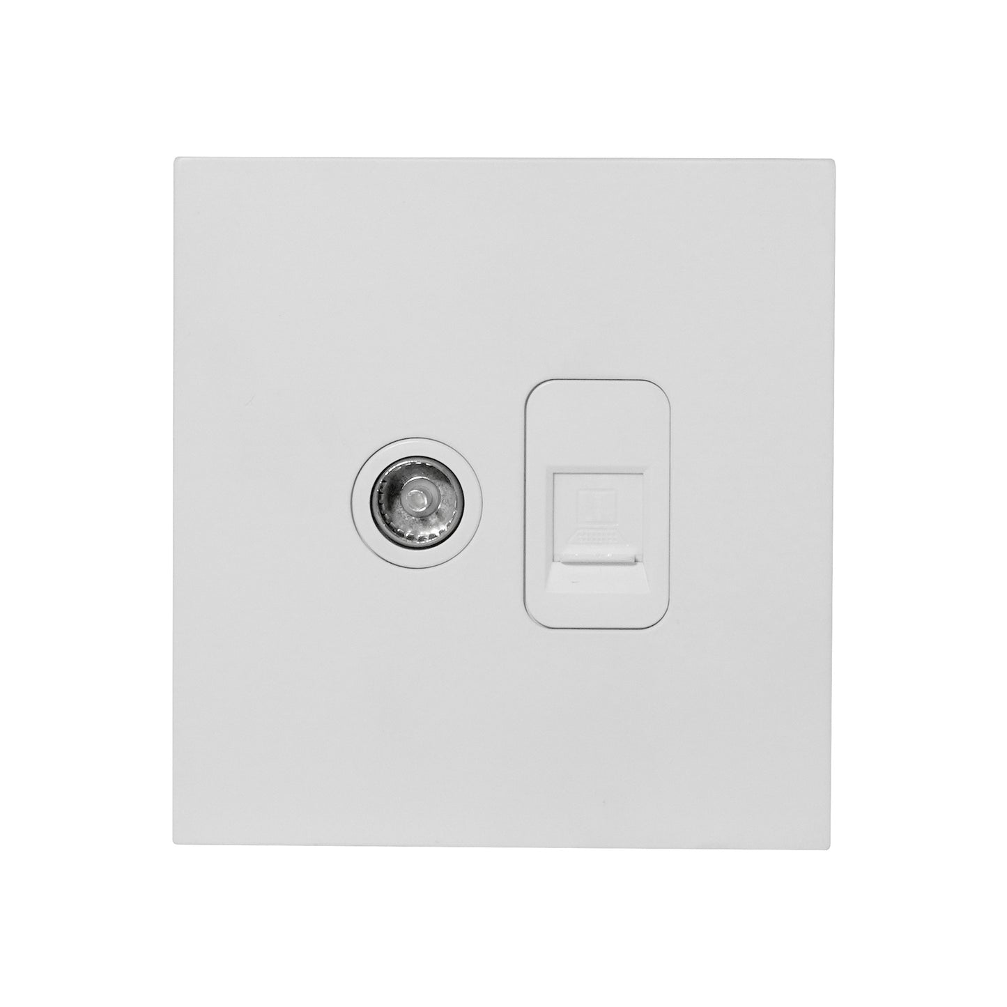 TV + Computer Socket – Stainless Steel