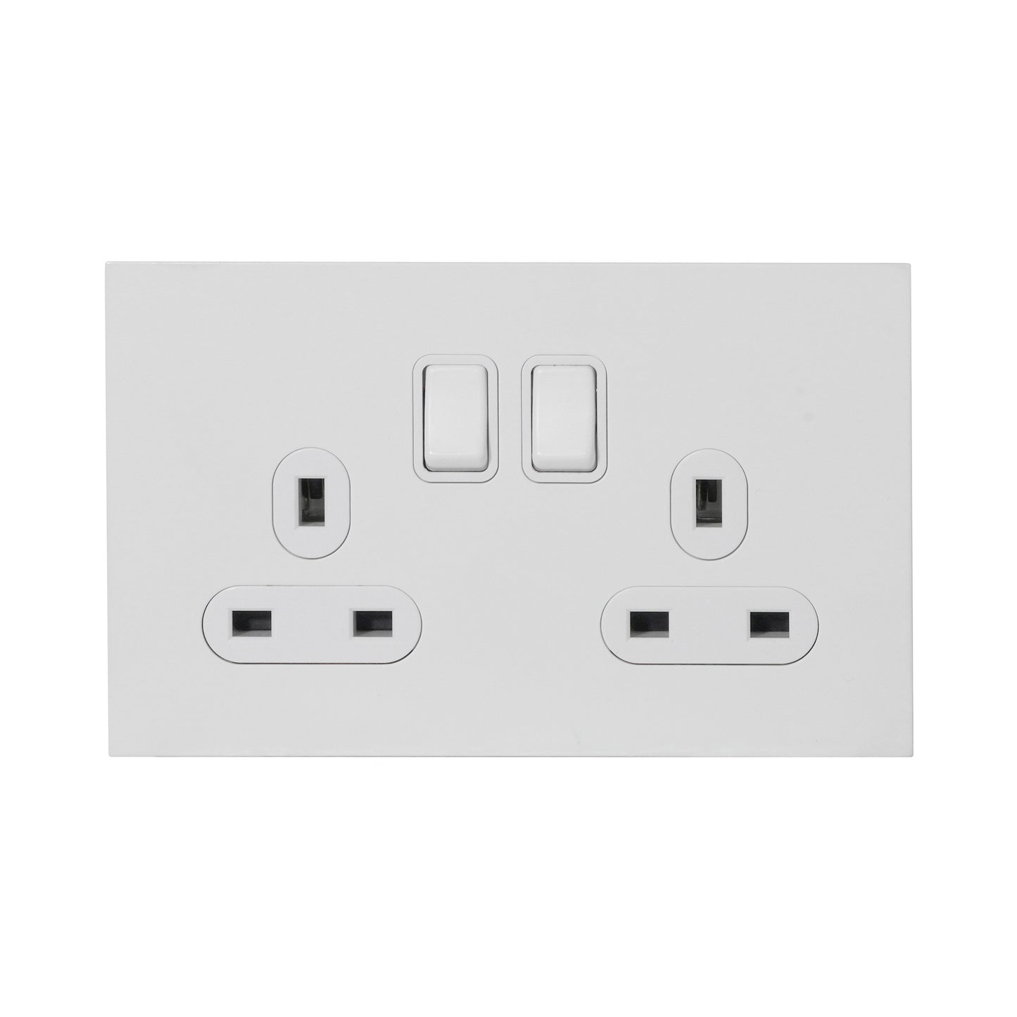 Double UK Socket 13A – On/Off – Stainless Steel