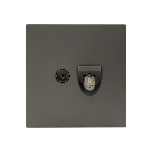 Satellite + TV Socket – Ultra Thin Plastic