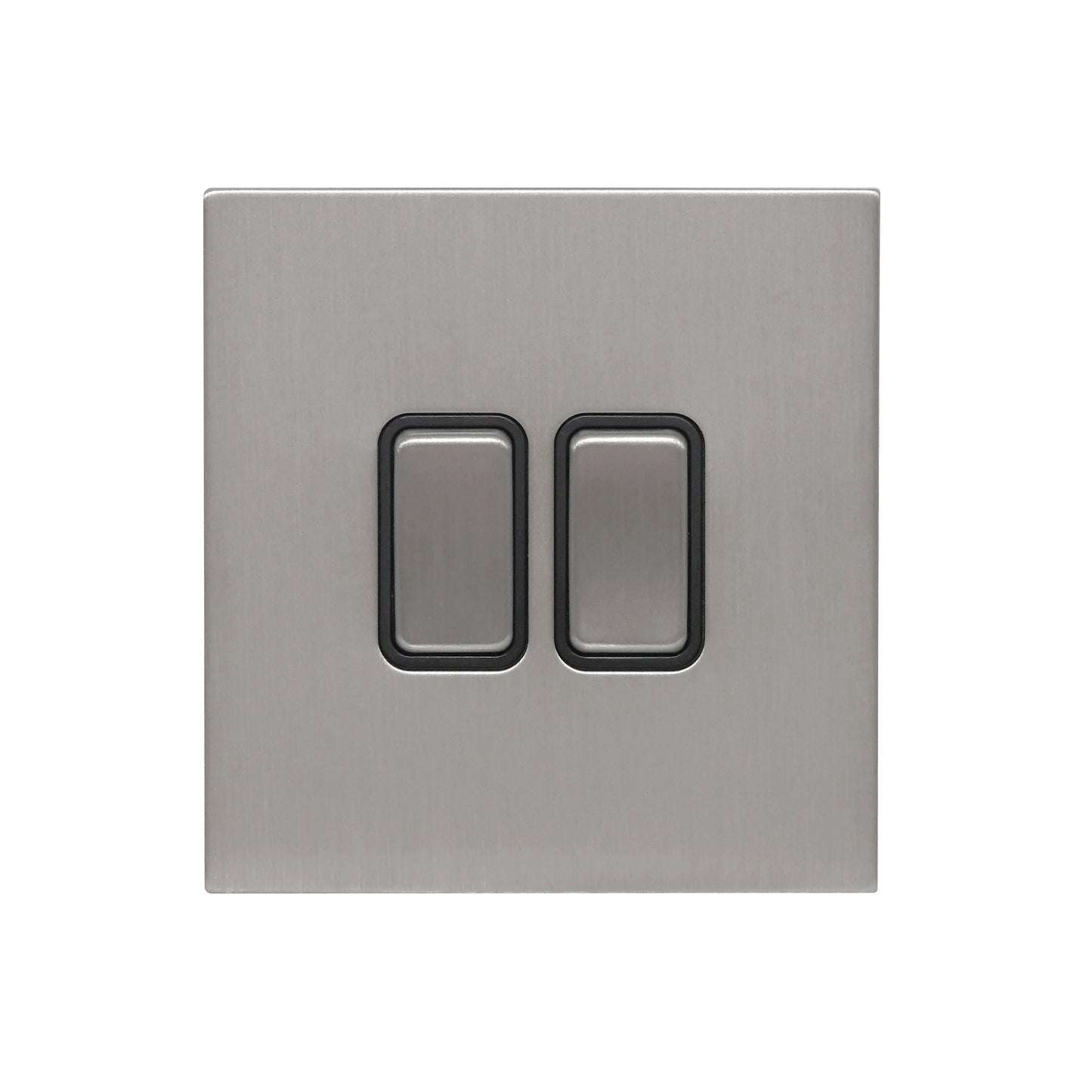 2 Gang 2 Way Switch – Rocker Button – Stainless Steel