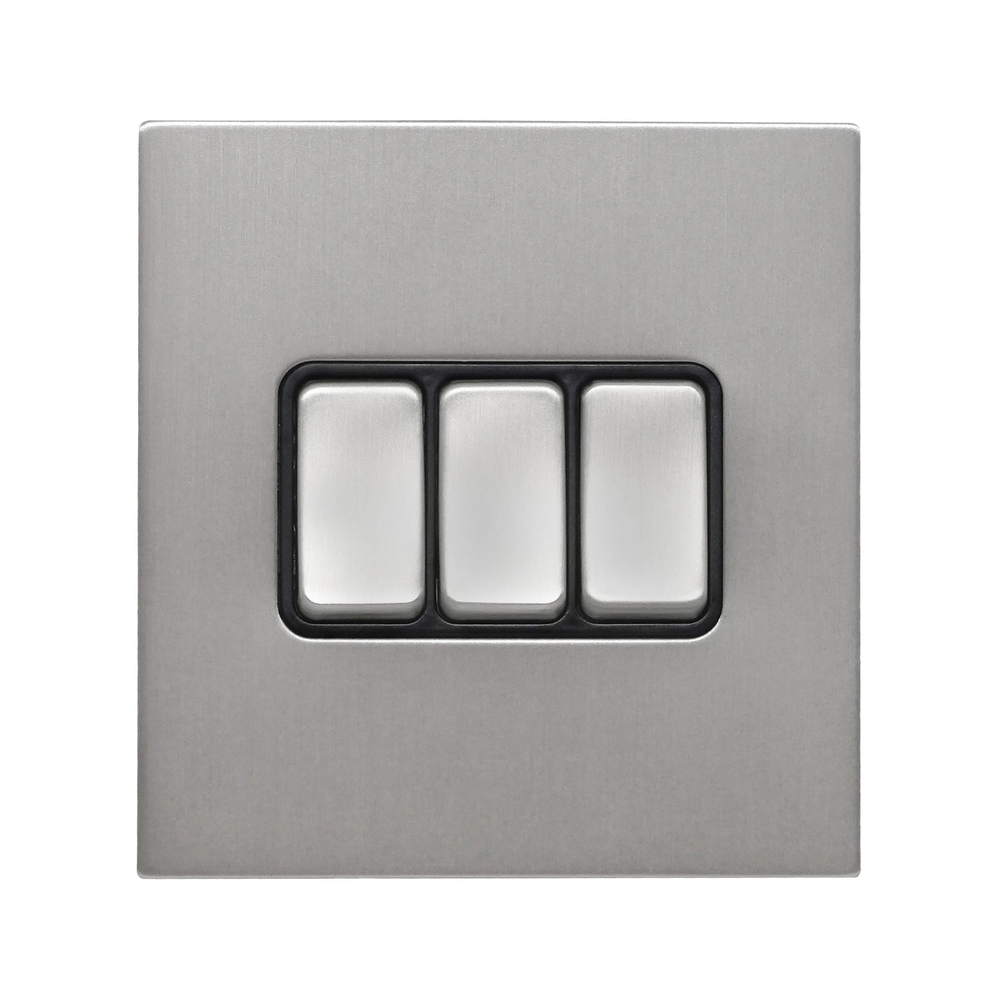3 Gang 2 Way Switch – Rocker Button – Stainless Steel