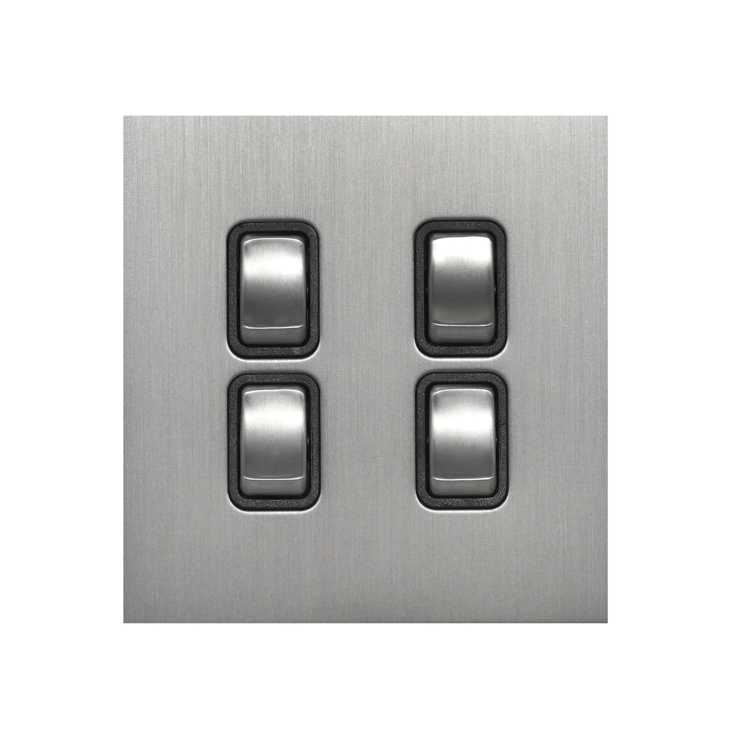 4 Gang 2 Way Switch (86) – Rocker Button – Stainless Steel