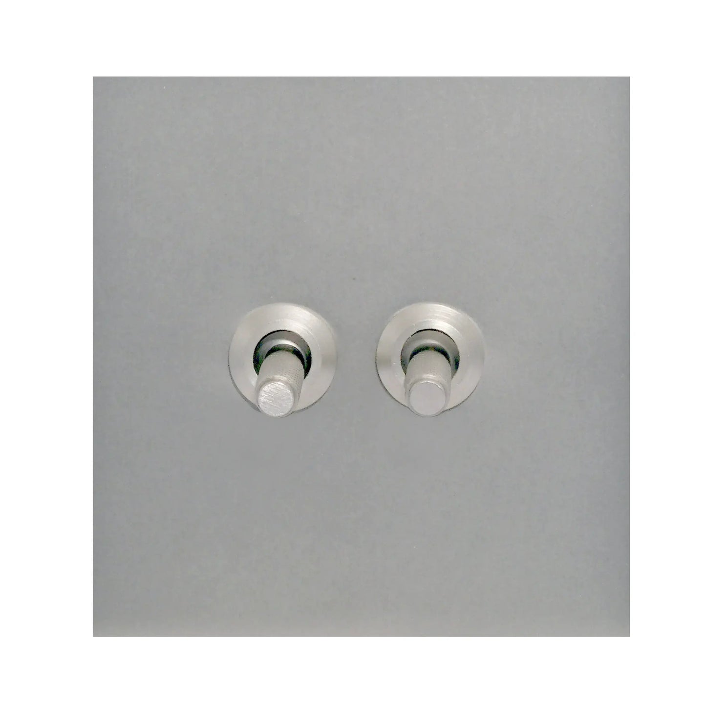 2 Gang 2 Way Switch – Knurled Toggle – Stainless Steel / Copper