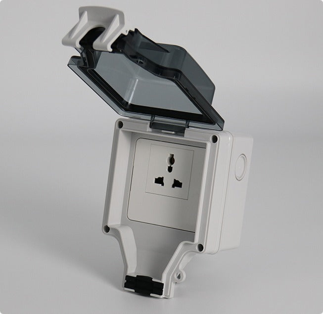 Single MF 13A Multi-Function IP66 Weatherproof Outdoor Socket with Transparent Cover