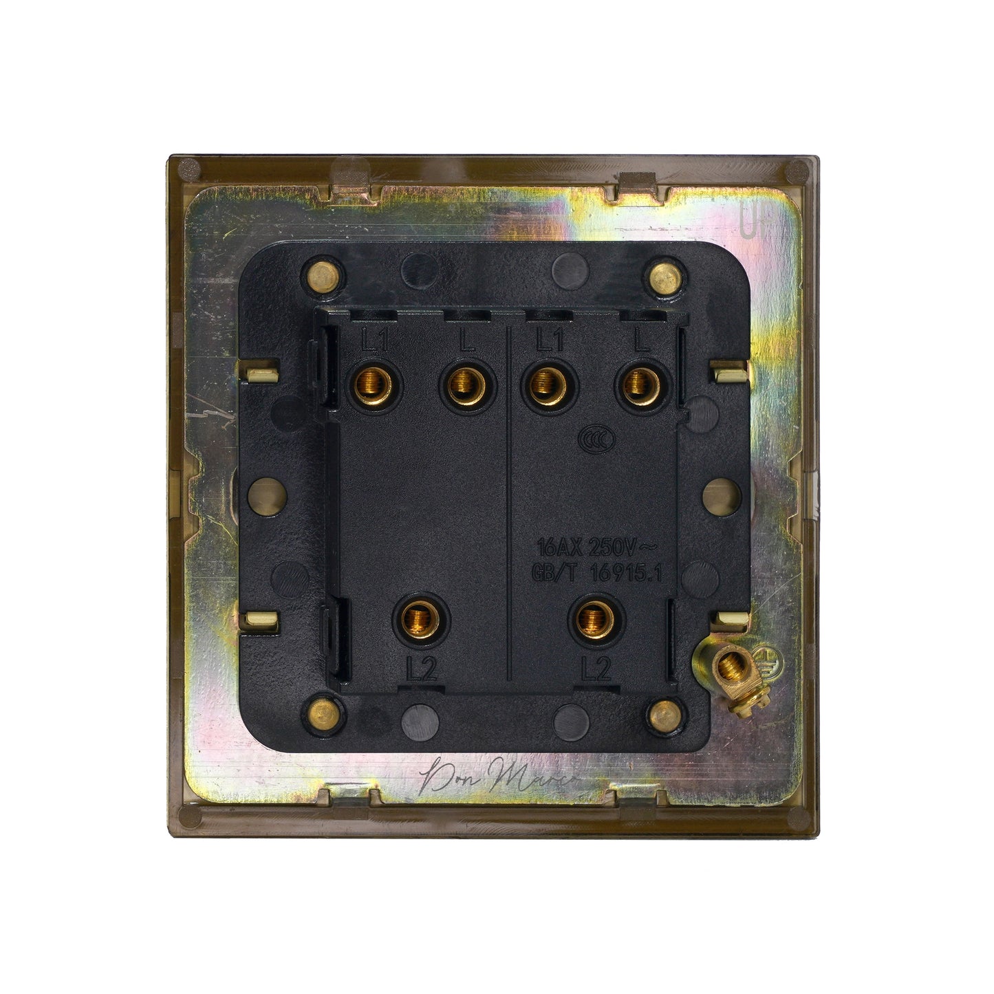 2 Gang 2 Way Switch – Knurled Toggle – Stainless Steel / Copper