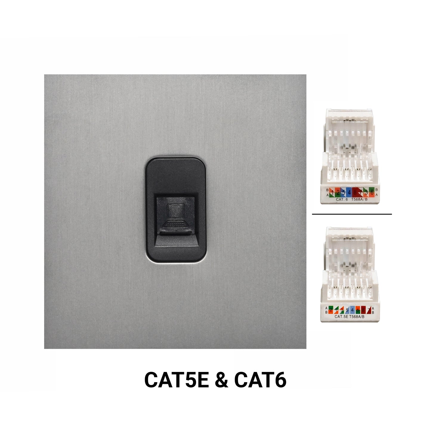 Computer Socket – (RJ45/CAT6) – Stainless Steel
