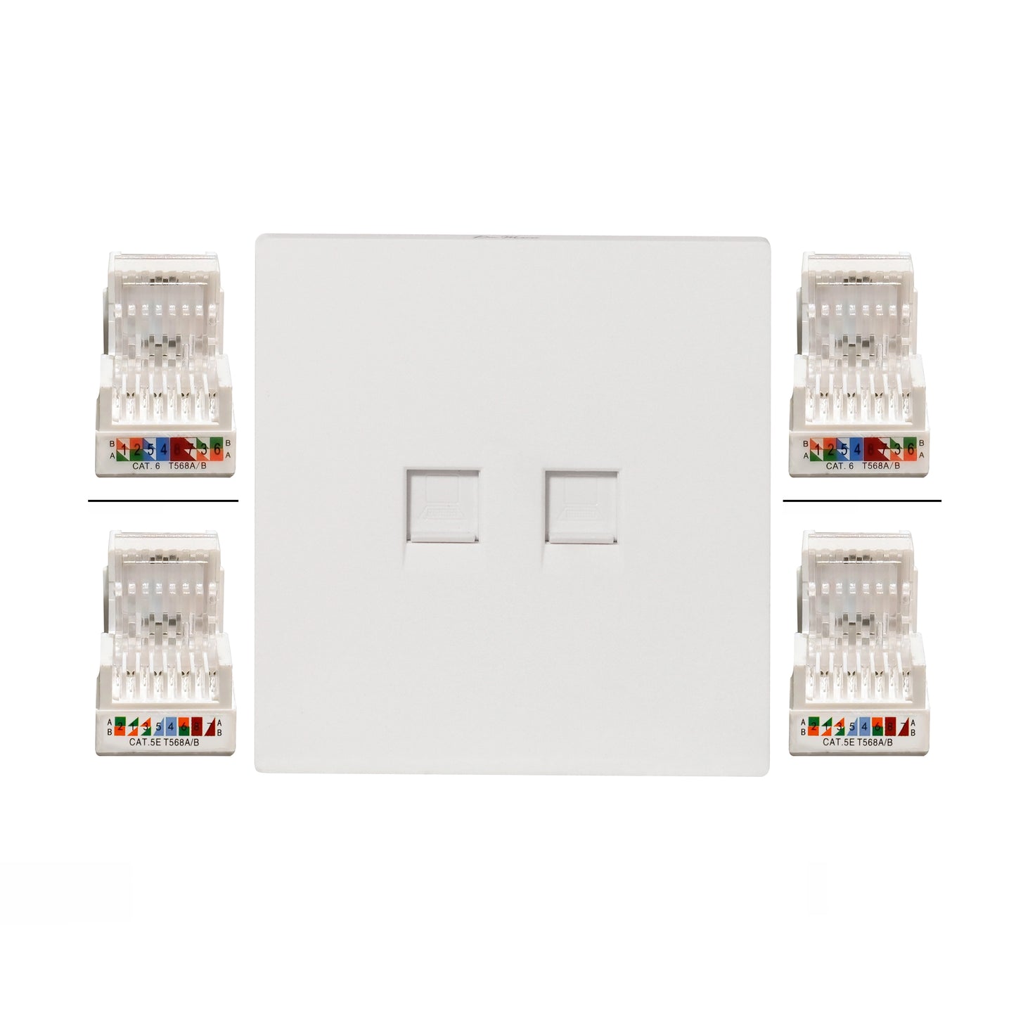 Double Computer Socket – (RJ45/CAT6) – Ultra Thin Plastic