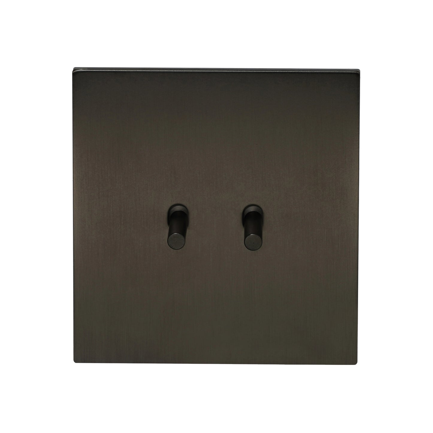 2 Gang 2 Way Switch – Plain Toggle – Stainless Steel / Copper