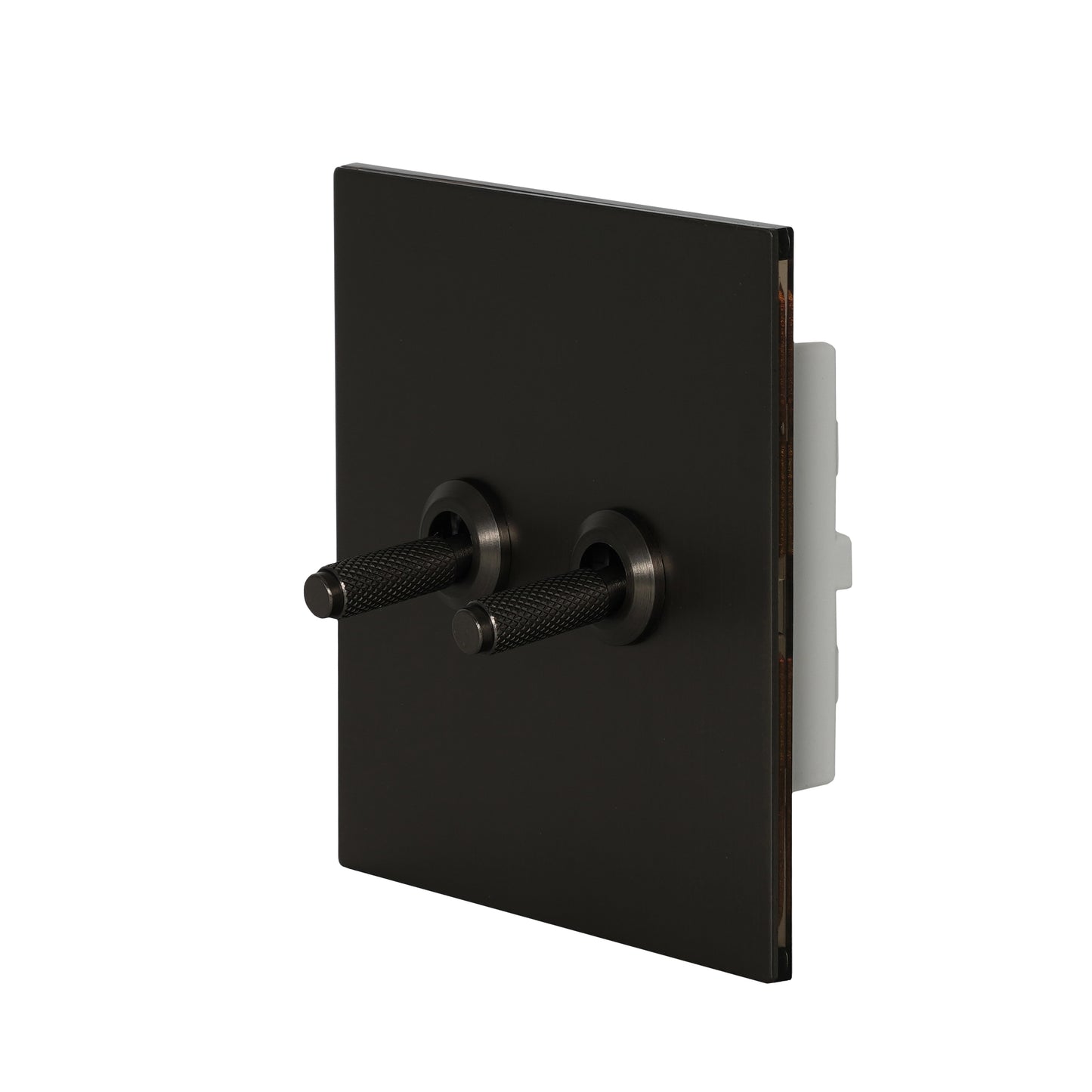 2 Gang Intermediate Switch – Knurled Toggle – Stainless Steel / Copper