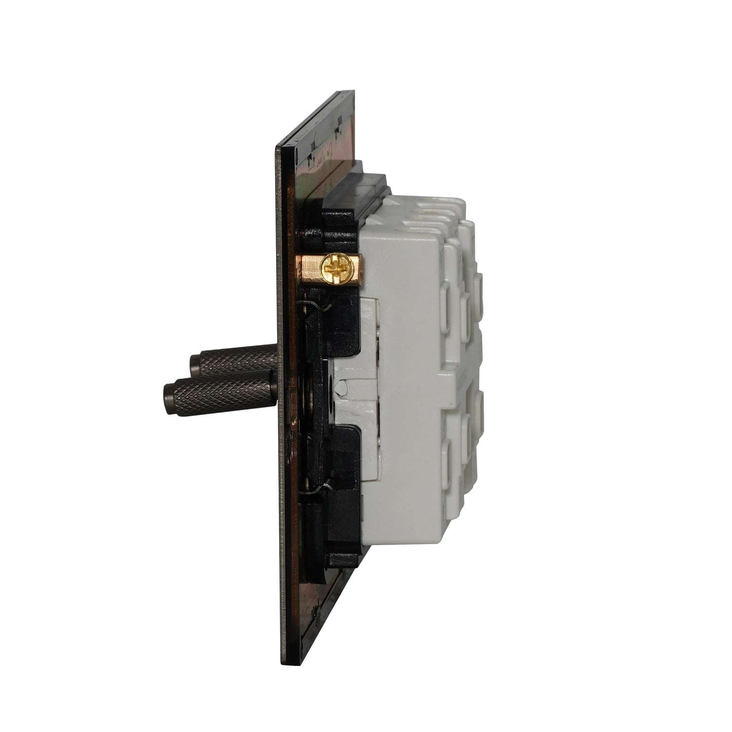 2 Gang Intermediate Switch – Knurled Toggle – Stainless Steel / Copper