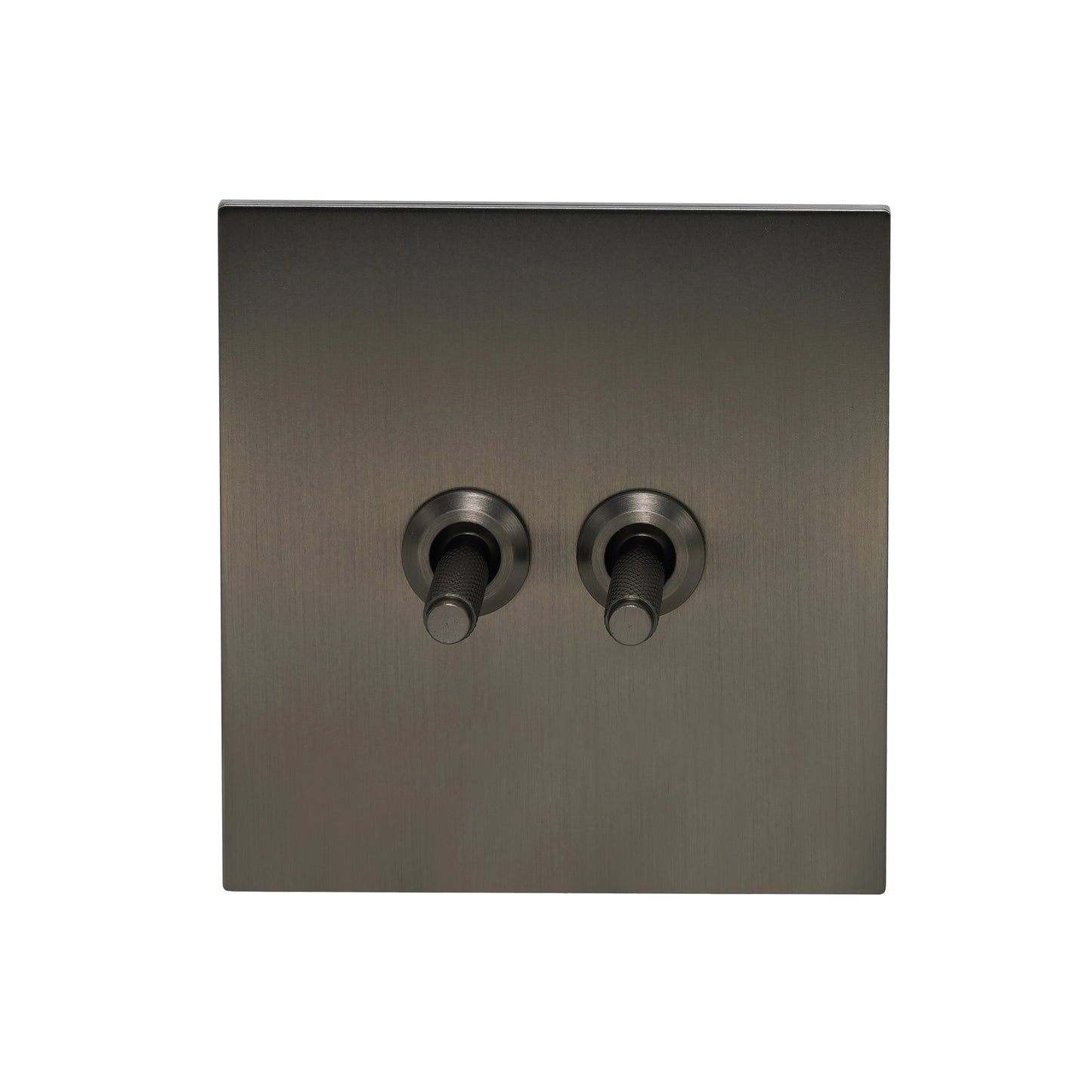 2 Gang 2 Way Switch – Knurled Toggle – Stainless Steel / Copper