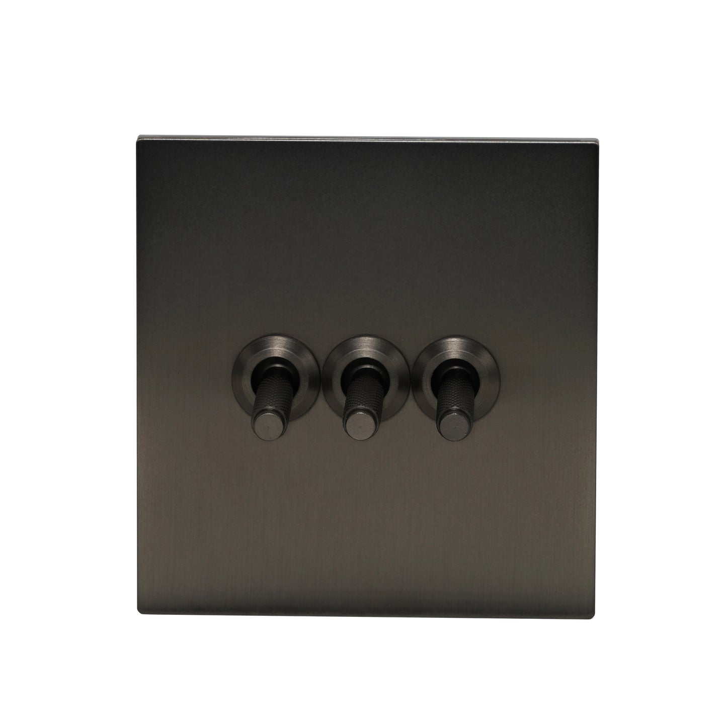 3 Gang 2 Way Switch – Knurled Toggle – Stainless Steel / Copper