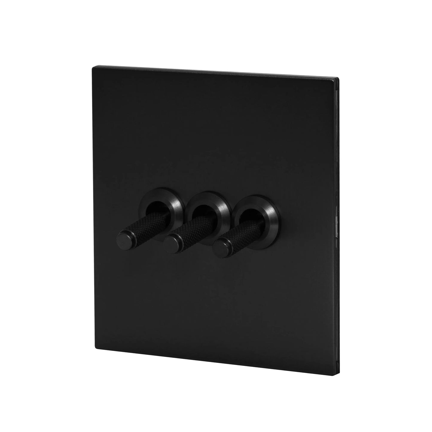3 Gang 2 Way Switch – Knurled Toggle – Stainless Steel / Copper