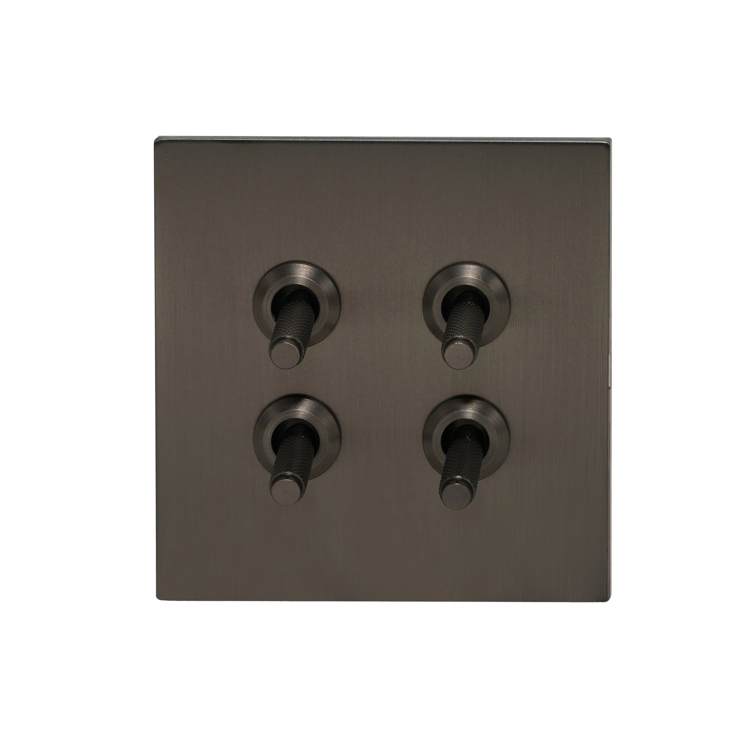 4 Gang 2 Way Switch (86) – Knurled Toggle – Stainless Steel / Copper