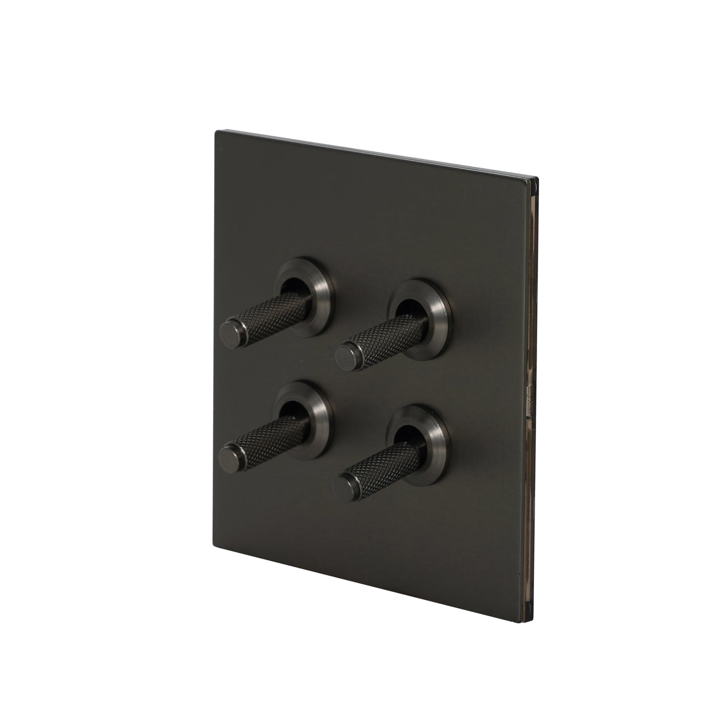 4 Gang 2 Way Switch (86) – Knurled Toggle – Stainless Steel / Copper