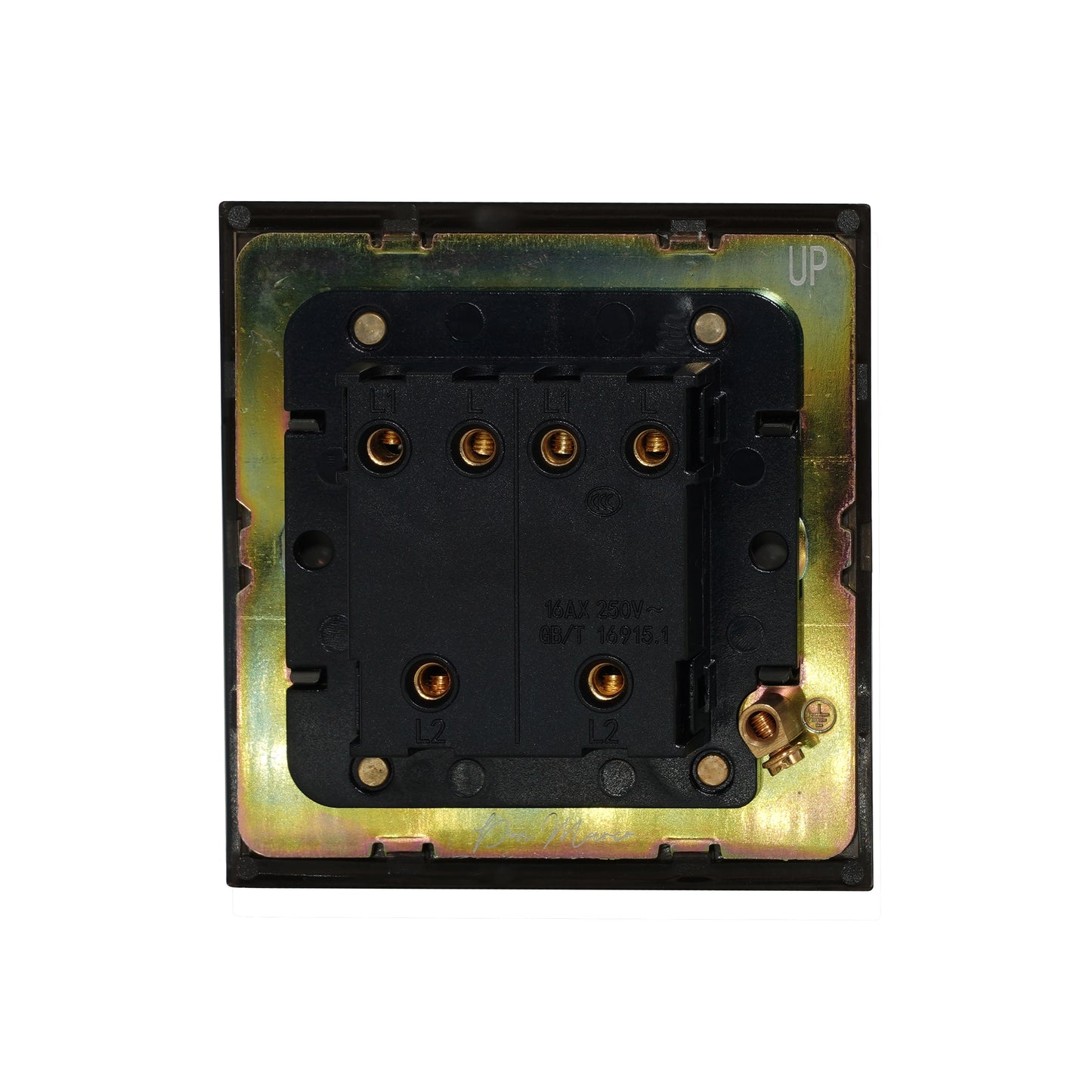 2 Gang 2 Way Switch – Plain Toggle – Stainless Steel / Copper