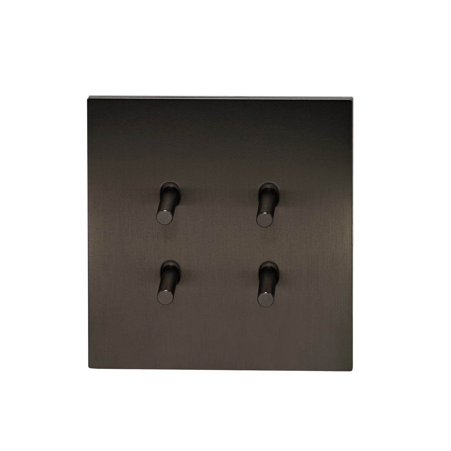 4 Gang 2 Way Switch (86) – Plain Toggle – Stainless Steel / Copper