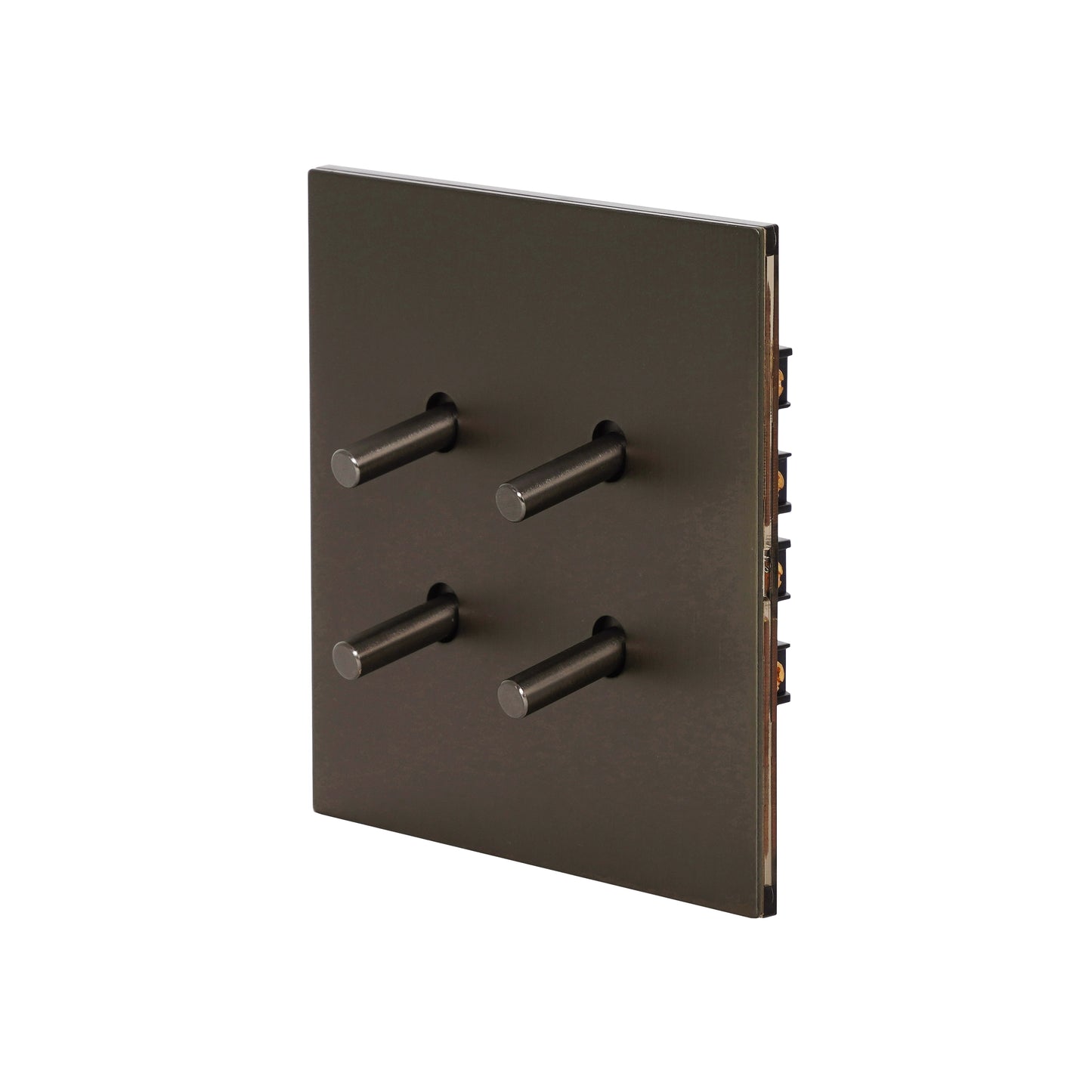4 Gang 2 Way Switch (86) – Plain Toggle – Stainless Steel / Copper