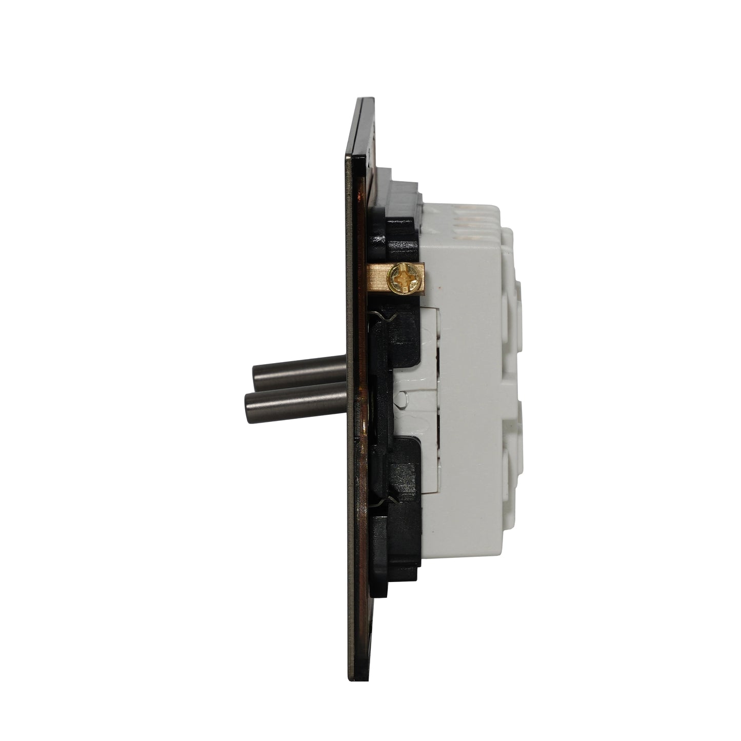2 Gang Intermediate Switch – Plain Toggle – Stainless Steel / Copper