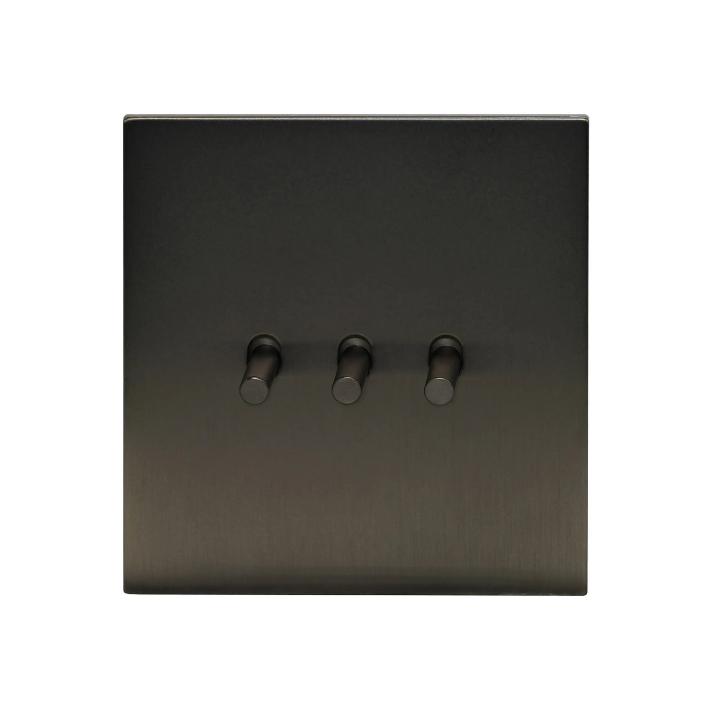 3 Gang 2 Way Switch – Plain Toggle – Stainless Steel / Copper