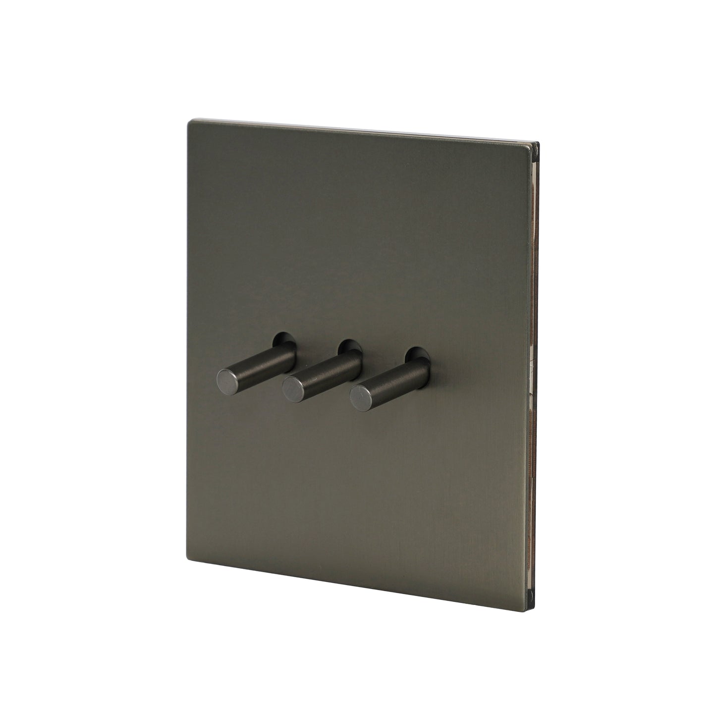 3 Gang 2 Way Switch – Plain Toggle – Stainless Steel / Copper