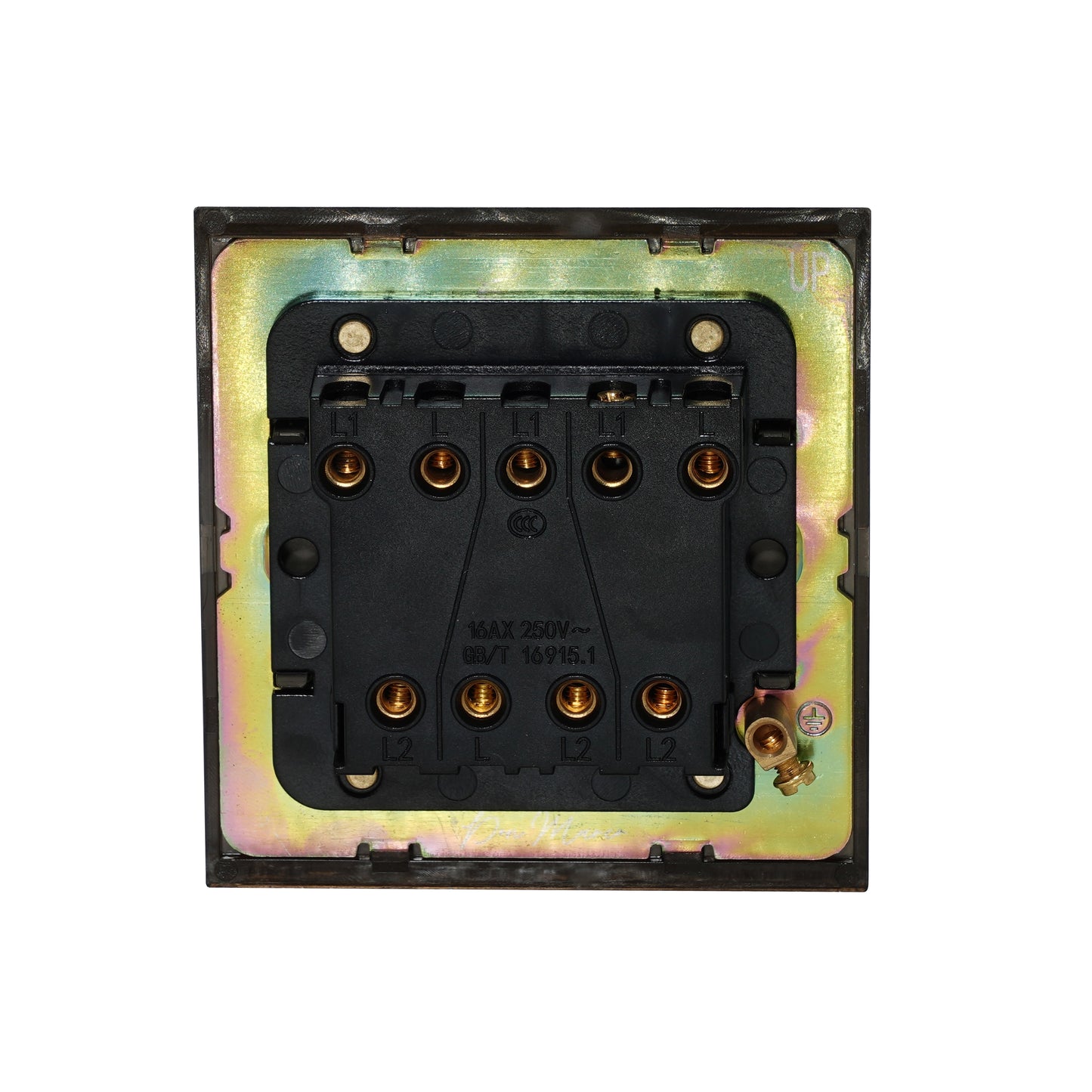 3 Gang 2 Way Switch – Plain Toggle – Stainless Steel / Copper