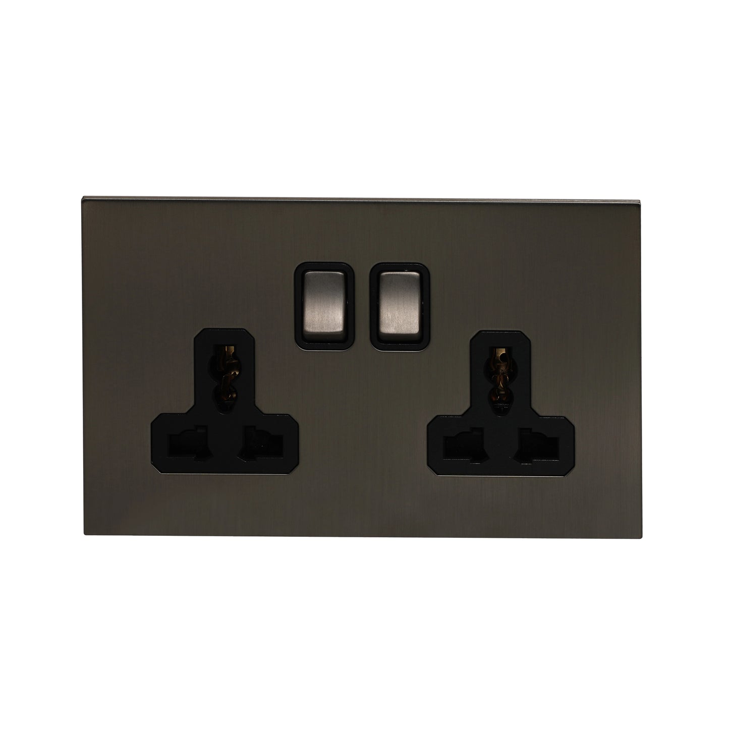 Double MF Socket 13A – On/Off – Stainless Steel