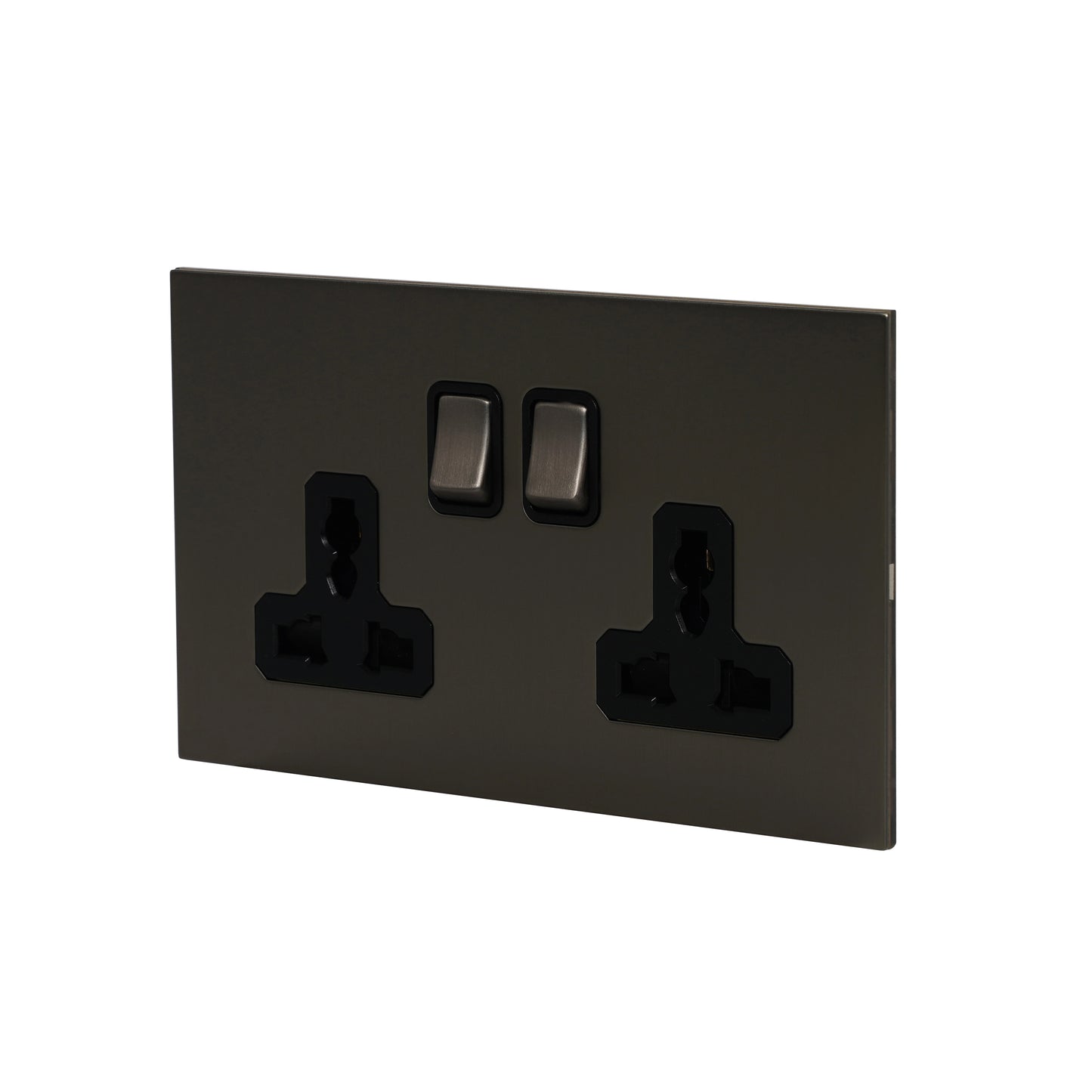 Double MF Socket 13A – On/Off – Stainless Steel