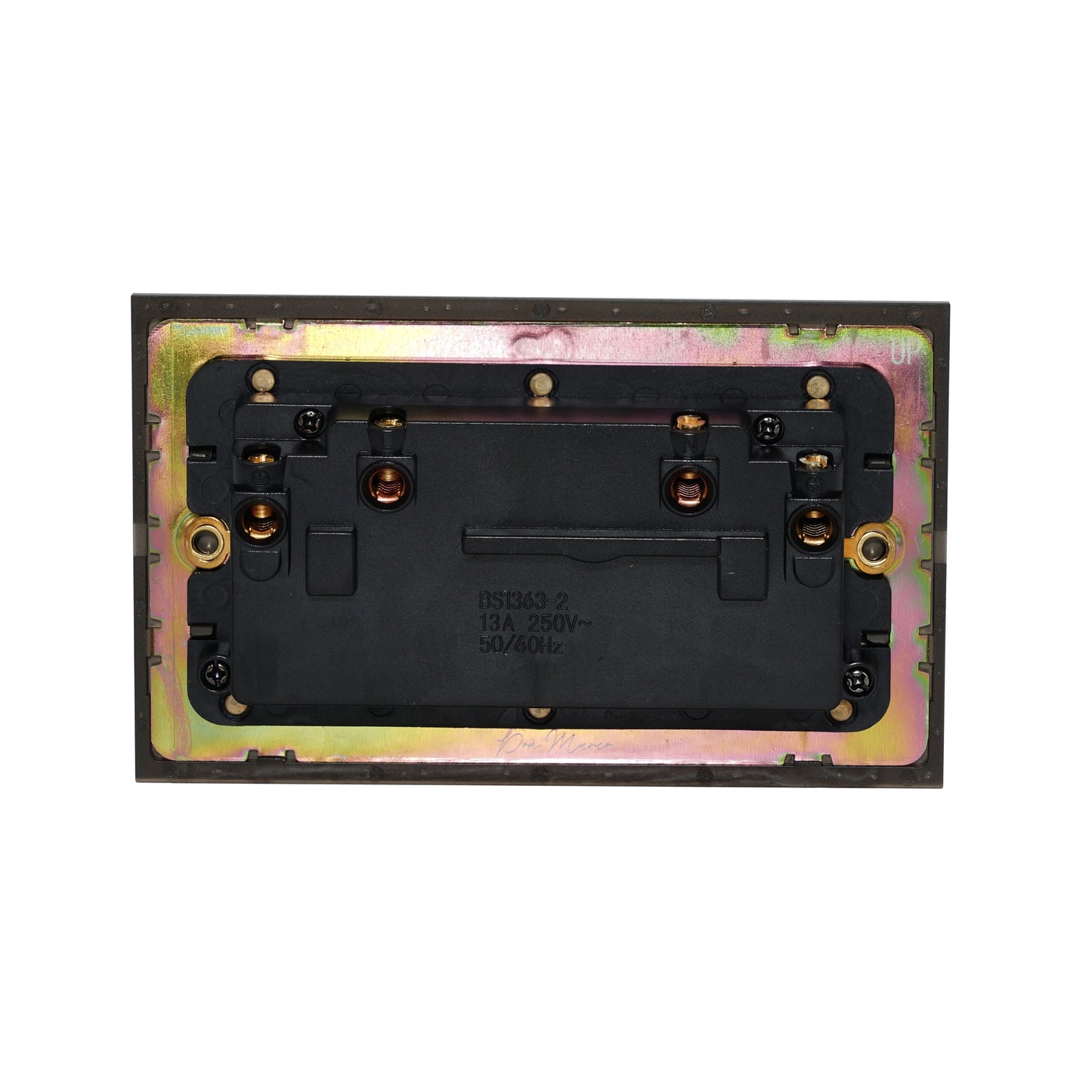 Double UK Socket 13A – On/Off – Stainless Steel